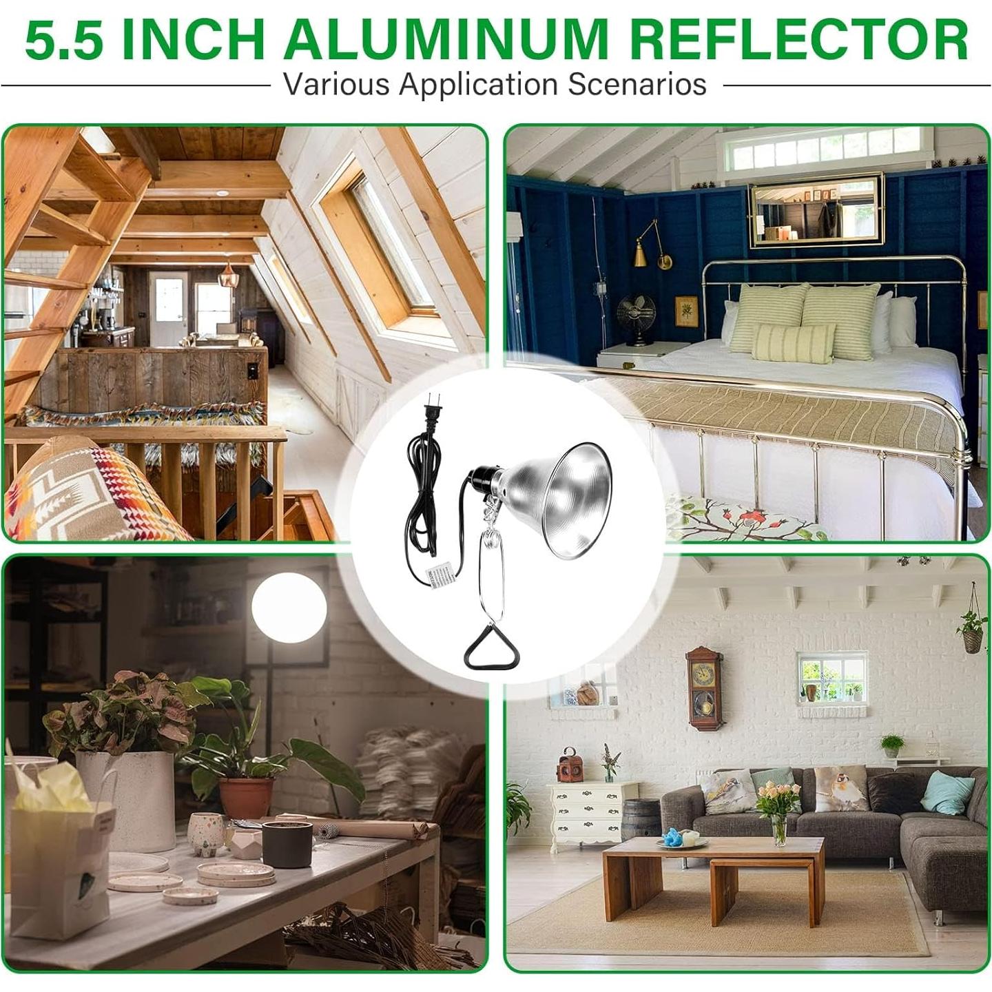 Lámpara de Abrazadera Simple Deluxe 60W con Reflector 14cm