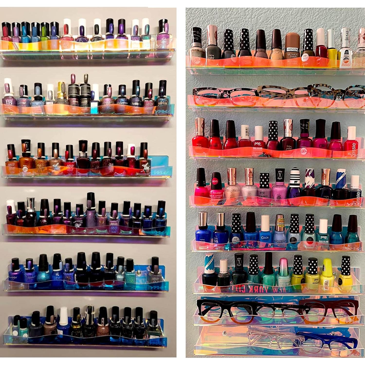 Estante para Esmalte de Uñas YMVV, 6 Piezas Iridiscentes