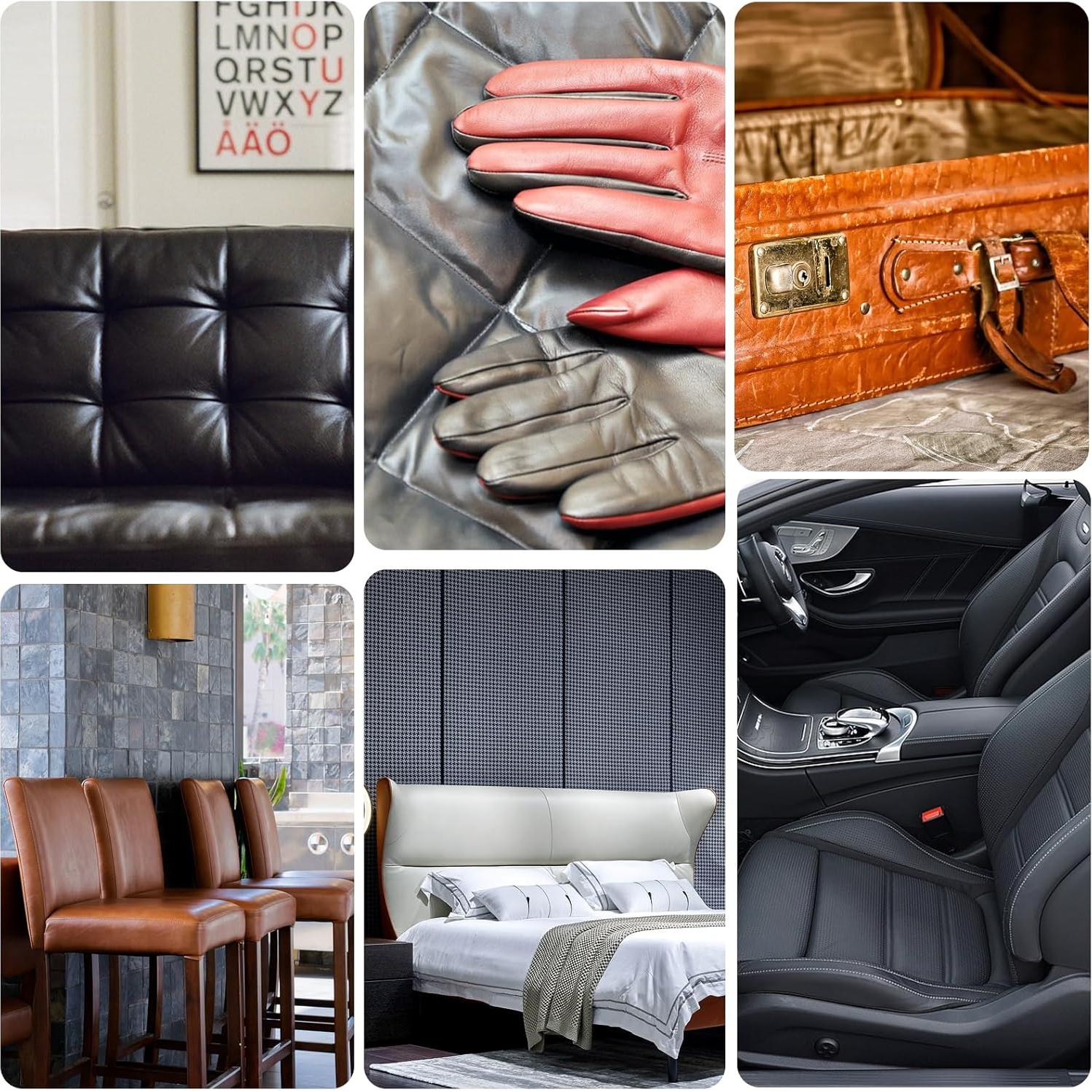 Parche de Reparación de Cuero Scettar 10x200cm Negro Autoadhesivo