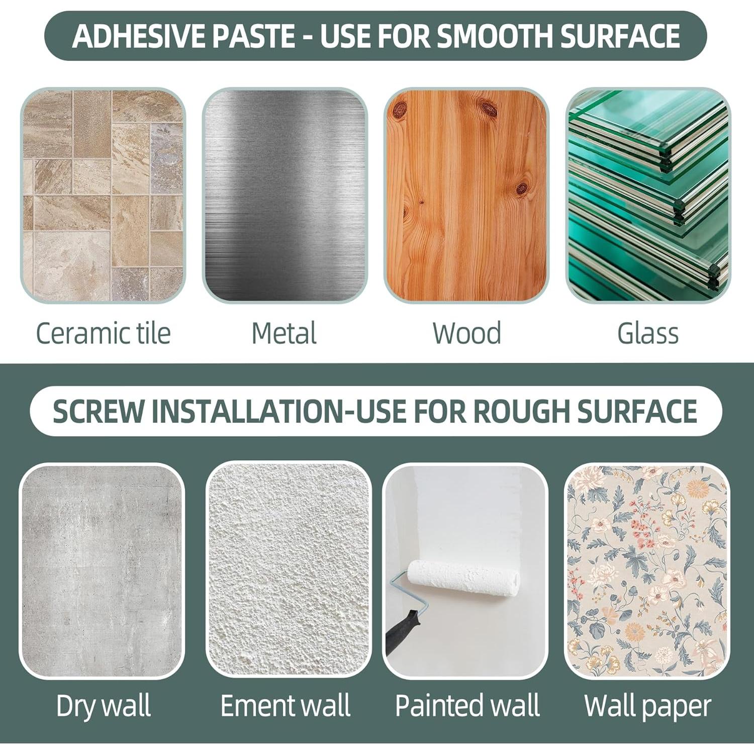 Soportes de Barra de Cortina Antimbee 8 Pcs Adhesivos 8 kg