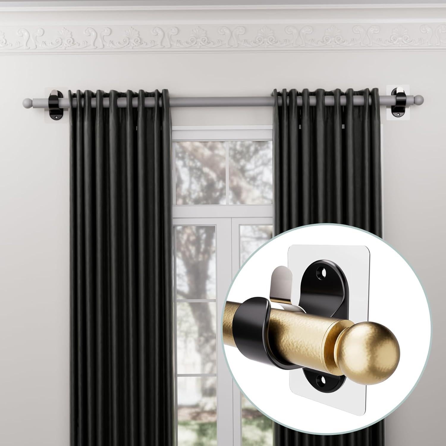 Soportes de Barra de Cortina Antimbee 8 Pcs Adhesivos 8 kg