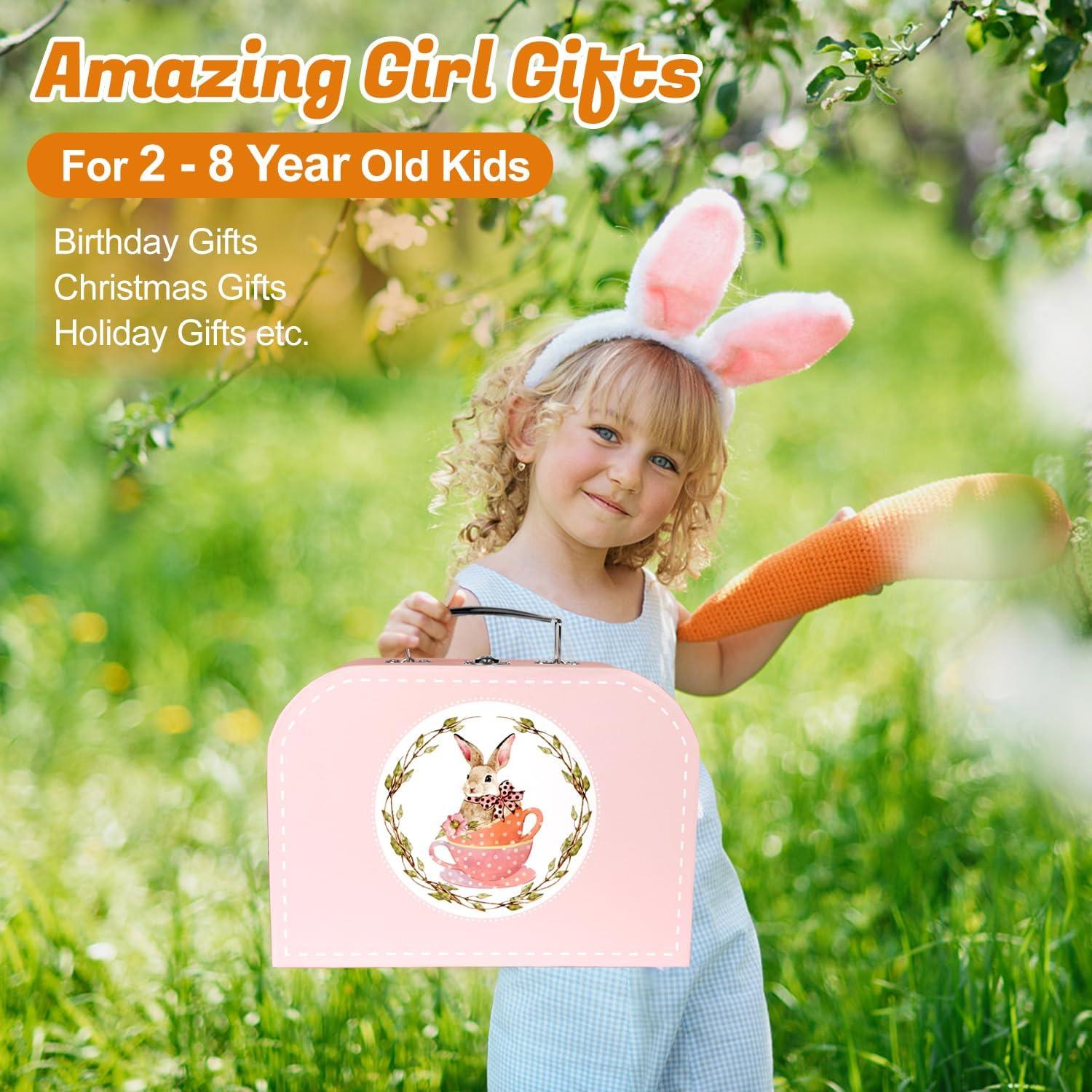 Juego de Té para Niñas iAOVUEBYgiftset 49 Piezas Rosa