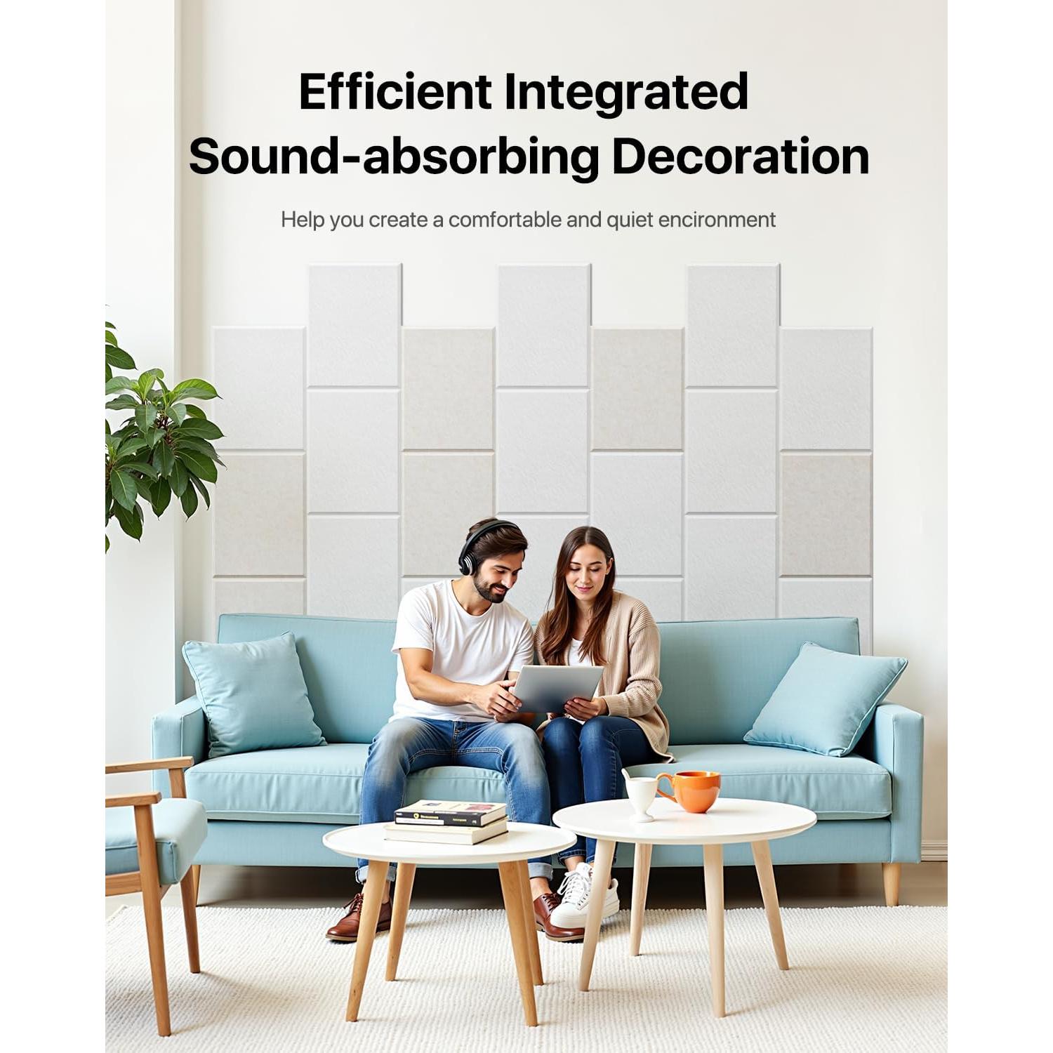 Paneles Aislantes de Sonido Soundsbay Beige 12 Piezas 40.64x30.48cm