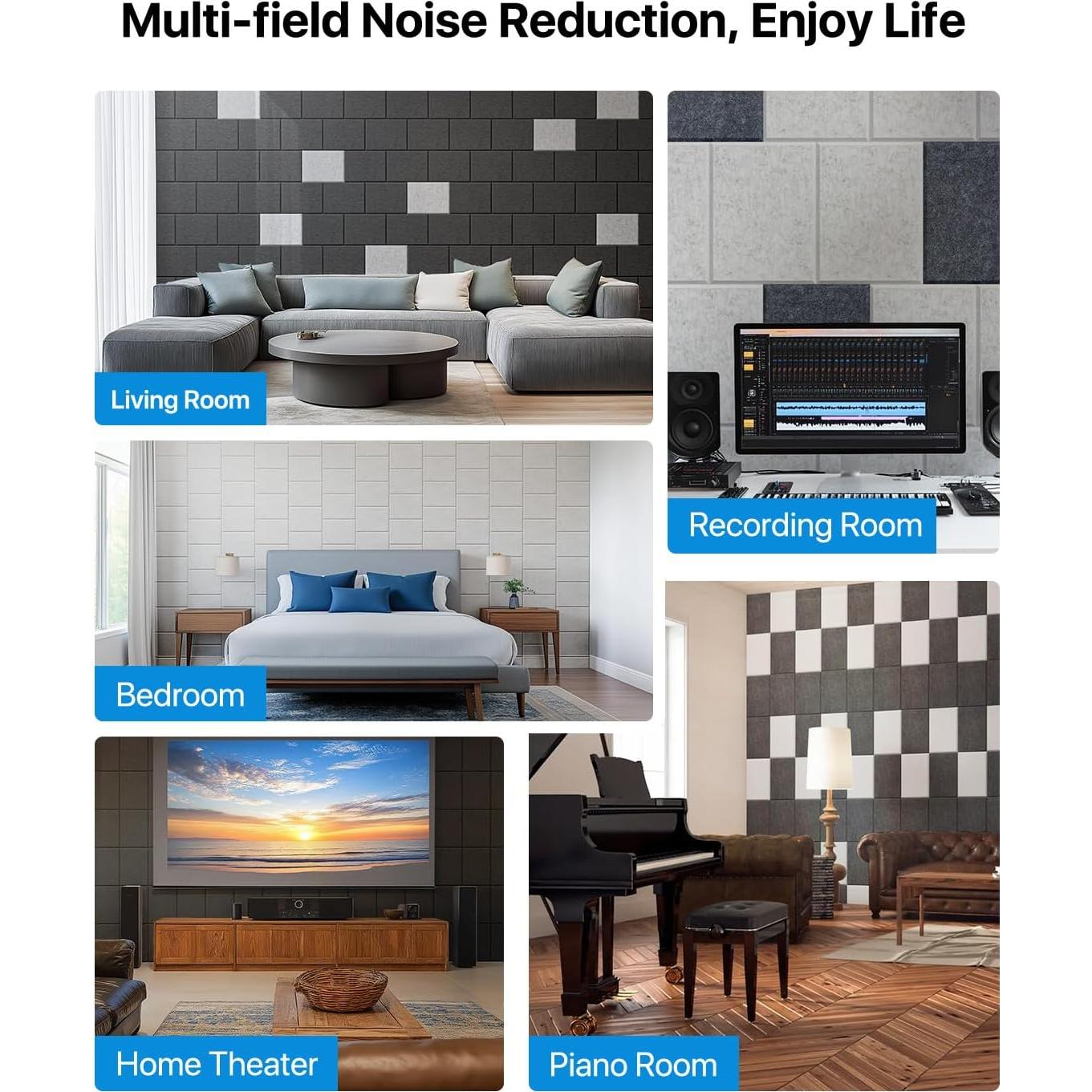 Paneles Aislantes de Sonido Soundsbay Beige 12 Piezas 40.64x30.48cm