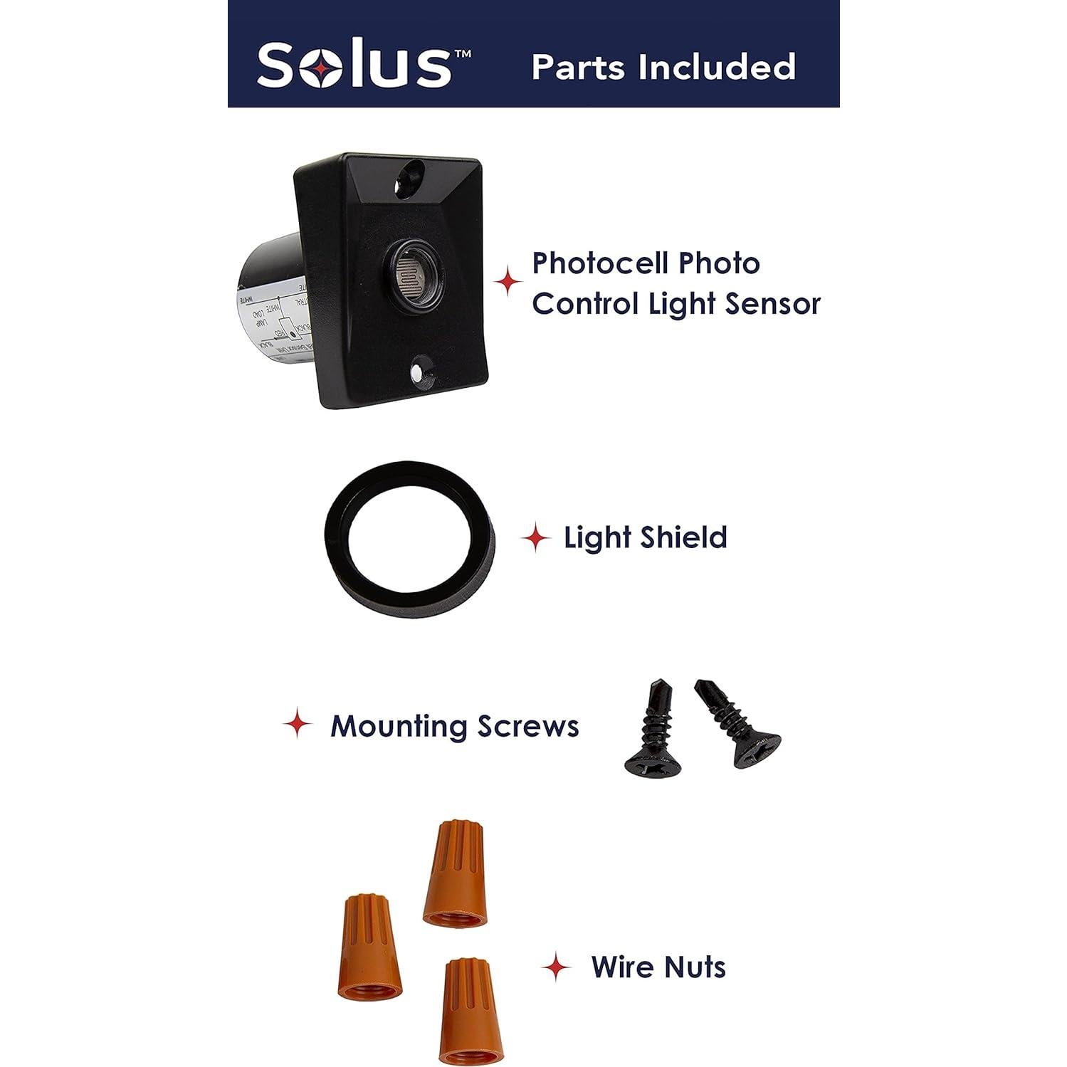 Sensor de Luz Automático Solus SPC-320 120V Negro