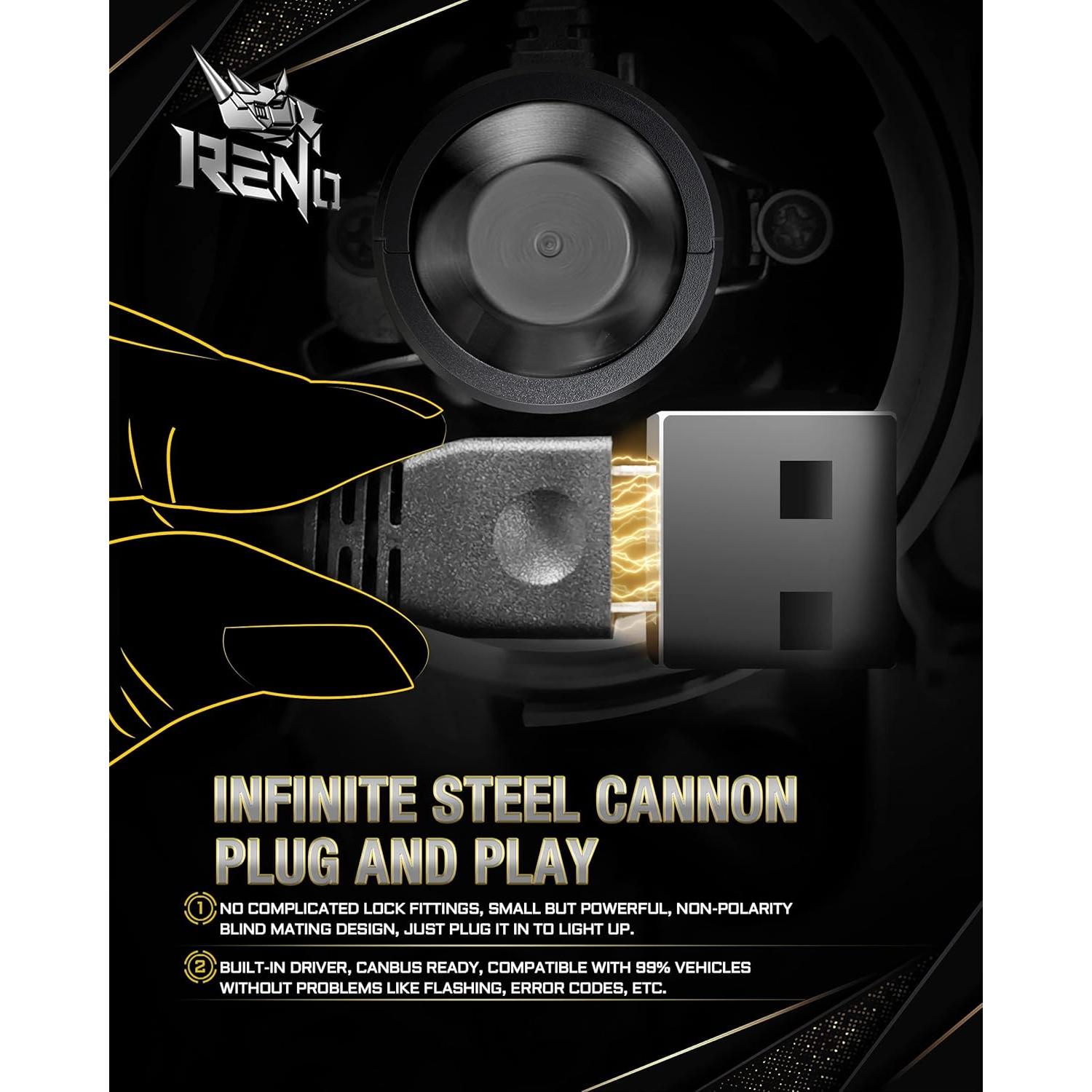 Bombillas de Luz de Niebla H4 9003 RENO - 300% Más Brillantes