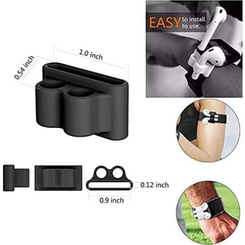 Set Antipérdida 4 en 1 Loirtlluy para Airpods 1 y 2 Negro