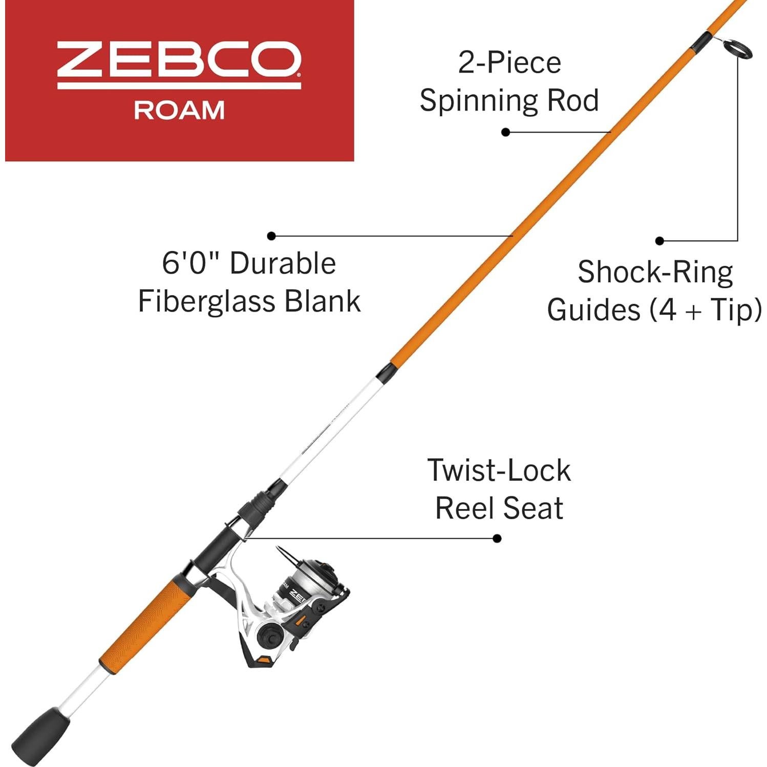 Combo de caña de pescar Zebco Roam 1.83m y carrete 20