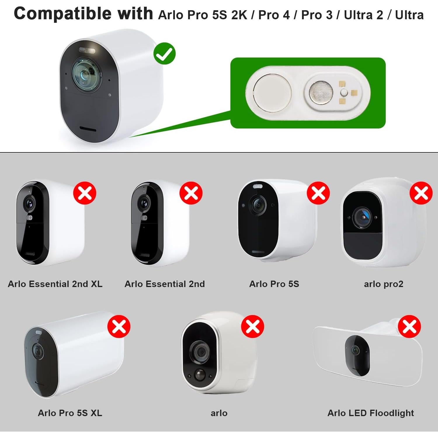 Soporte Magnético UYODM para Cámaras Arlo Pro 5S 2K y Ultra