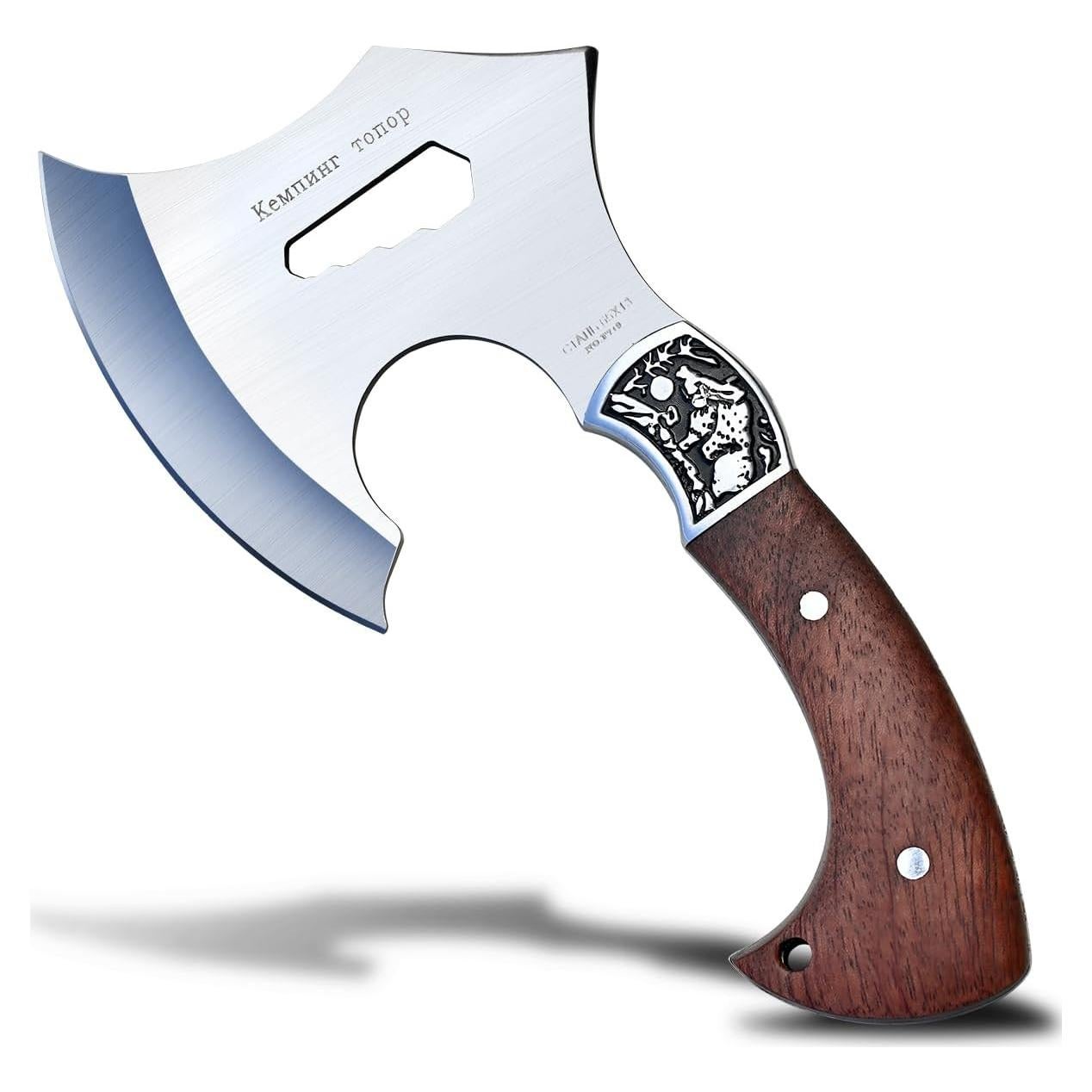 Hacha de Camping Geermolan 24cm Acero Inoxidable con Funda