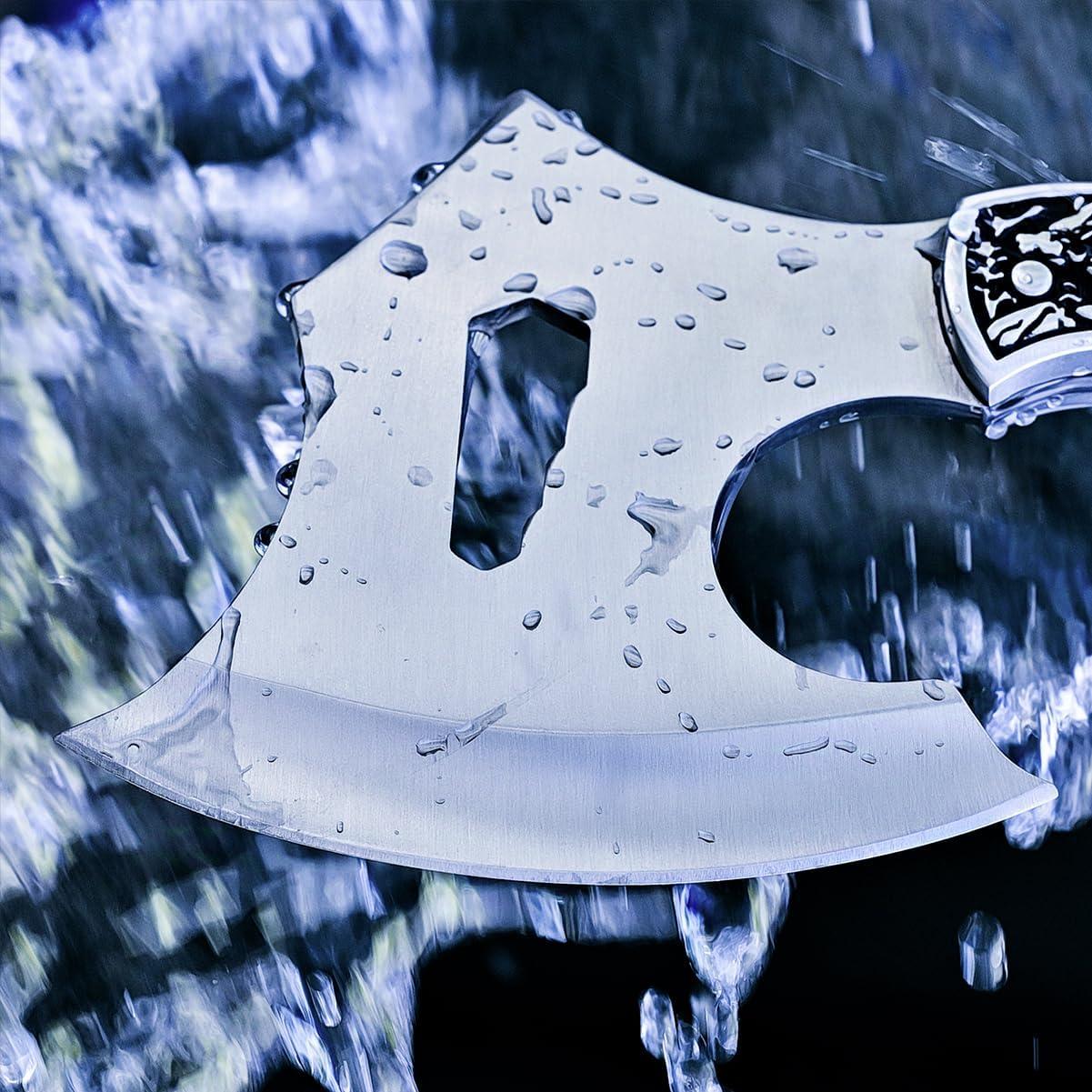 Hacha de Camping Geermolan 24cm Acero Inoxidable con Funda