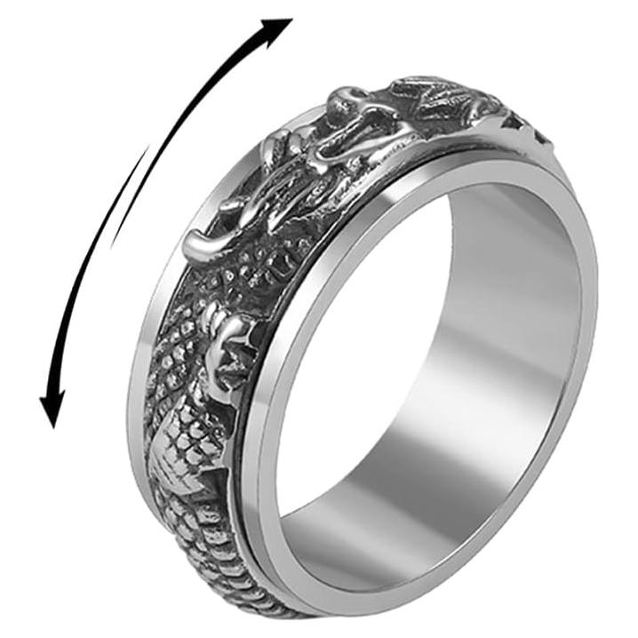 Anillo Giratorio OIDIMS Dragón Fidget Acero Inoxidable 7-12