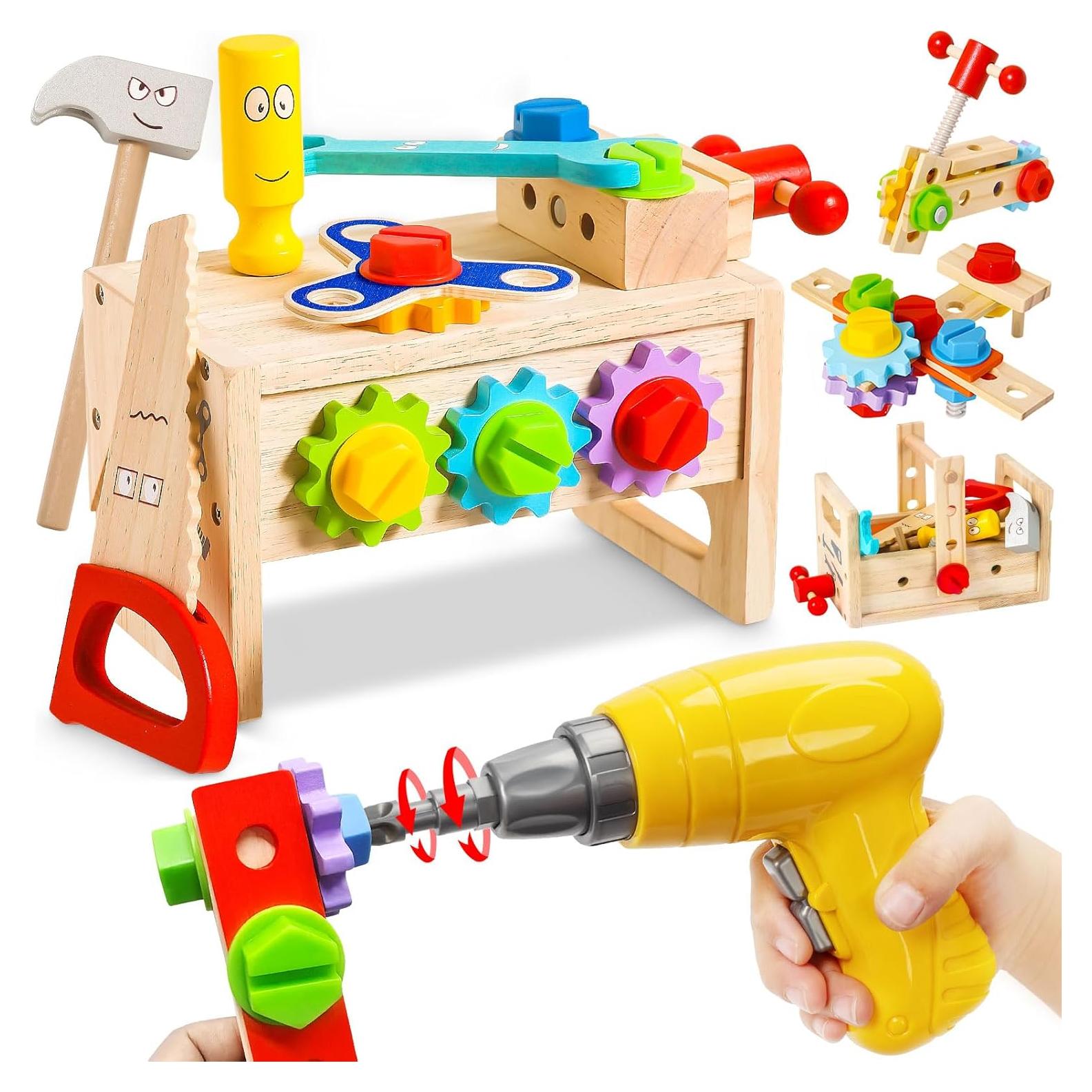 Juego de Herramientas de Madera 39 Piezas para Niños
