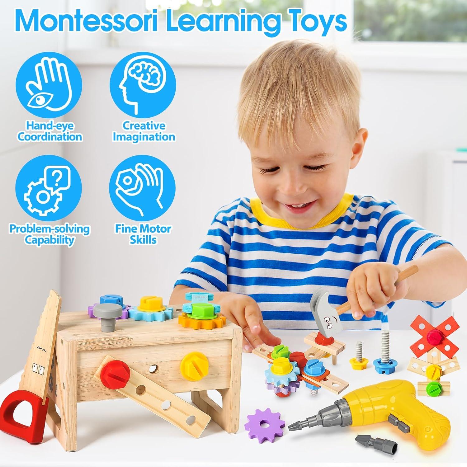 Juego de Herramientas de Madera 39 Piezas para Niños