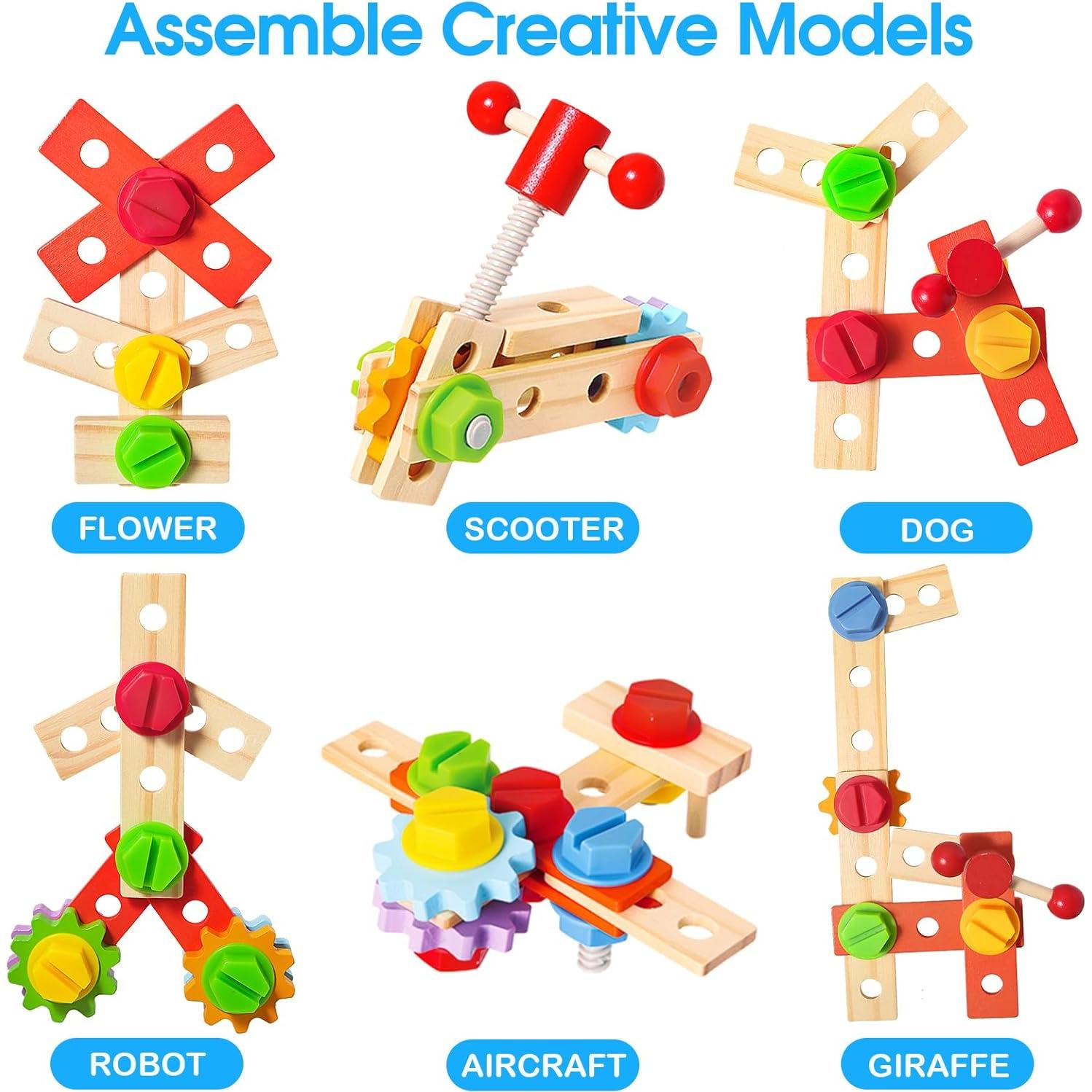 Juego de Herramientas de Madera 39 Piezas para Niños