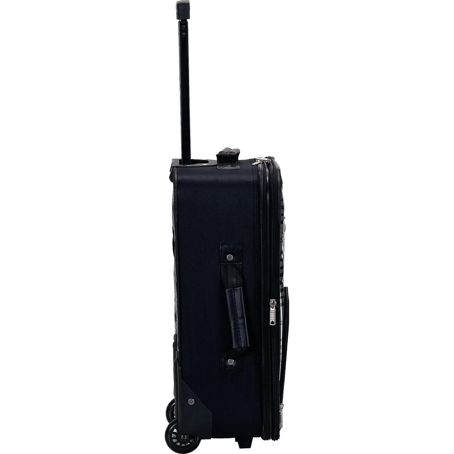 Conjunto de Equipaje Rockland Expandible 2 Piezas Cuadros Negros