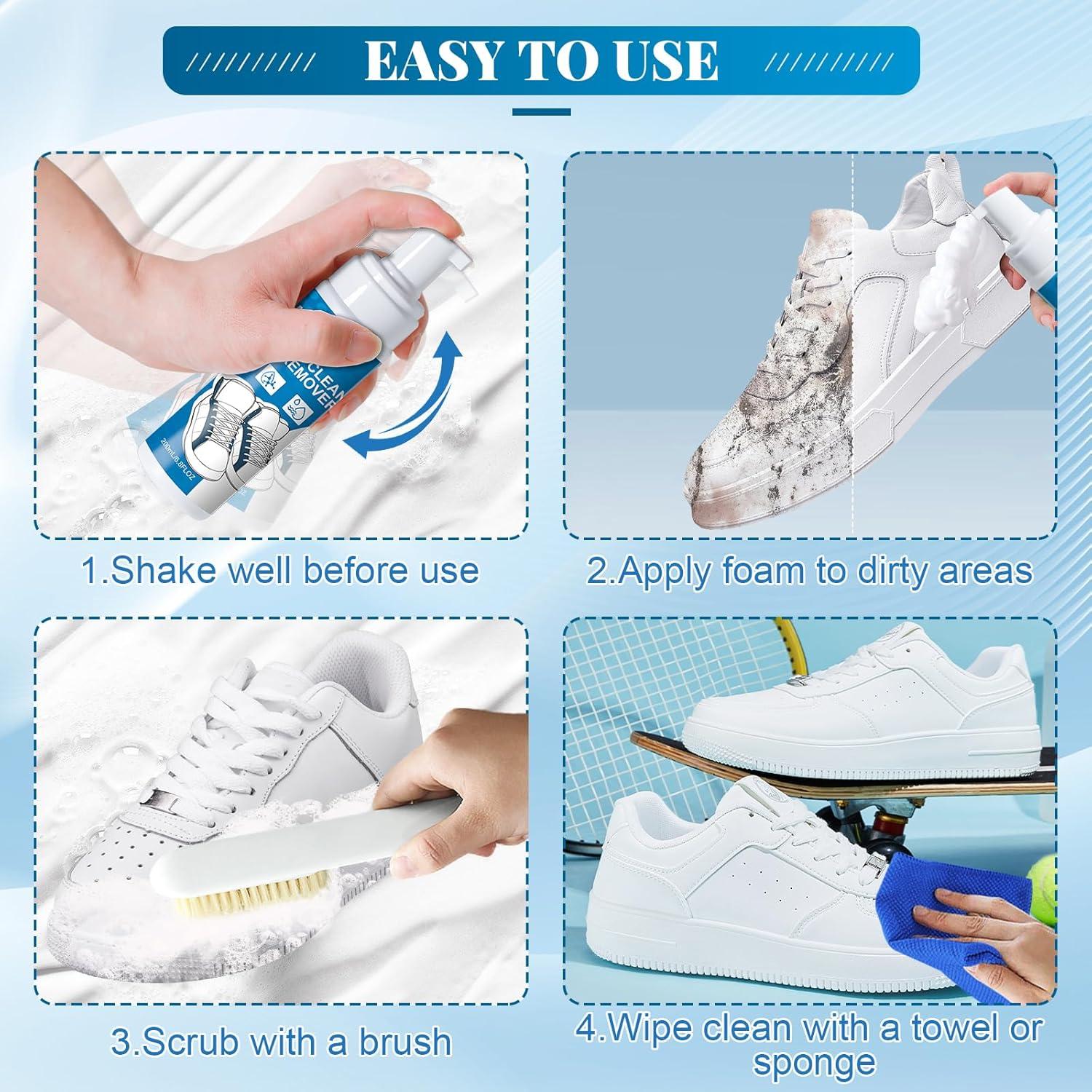 Kit Limpiador de Zapatos 3-en-1 con Espuma y Cepillo