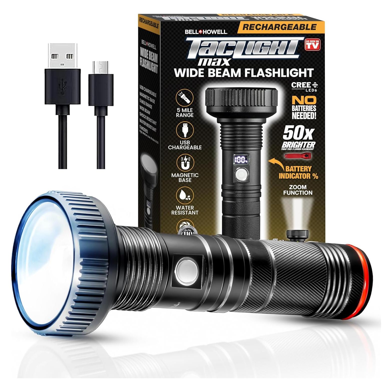 Linterna LED Bell+Howell Taclight Max 500 Lúmenes Recargable