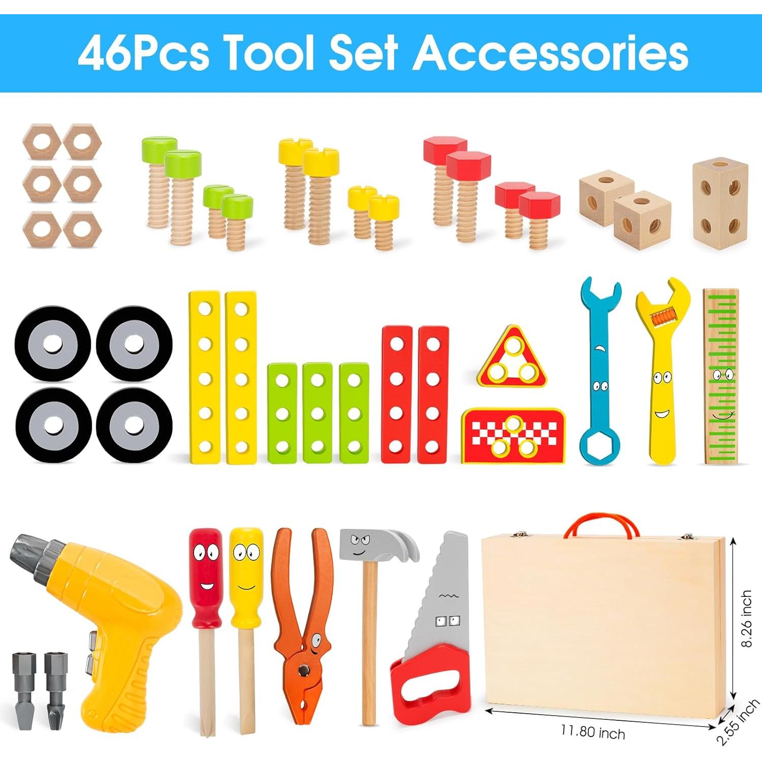 Juego de Herramientas de Madera LACCHOUFEE 44 Piezas