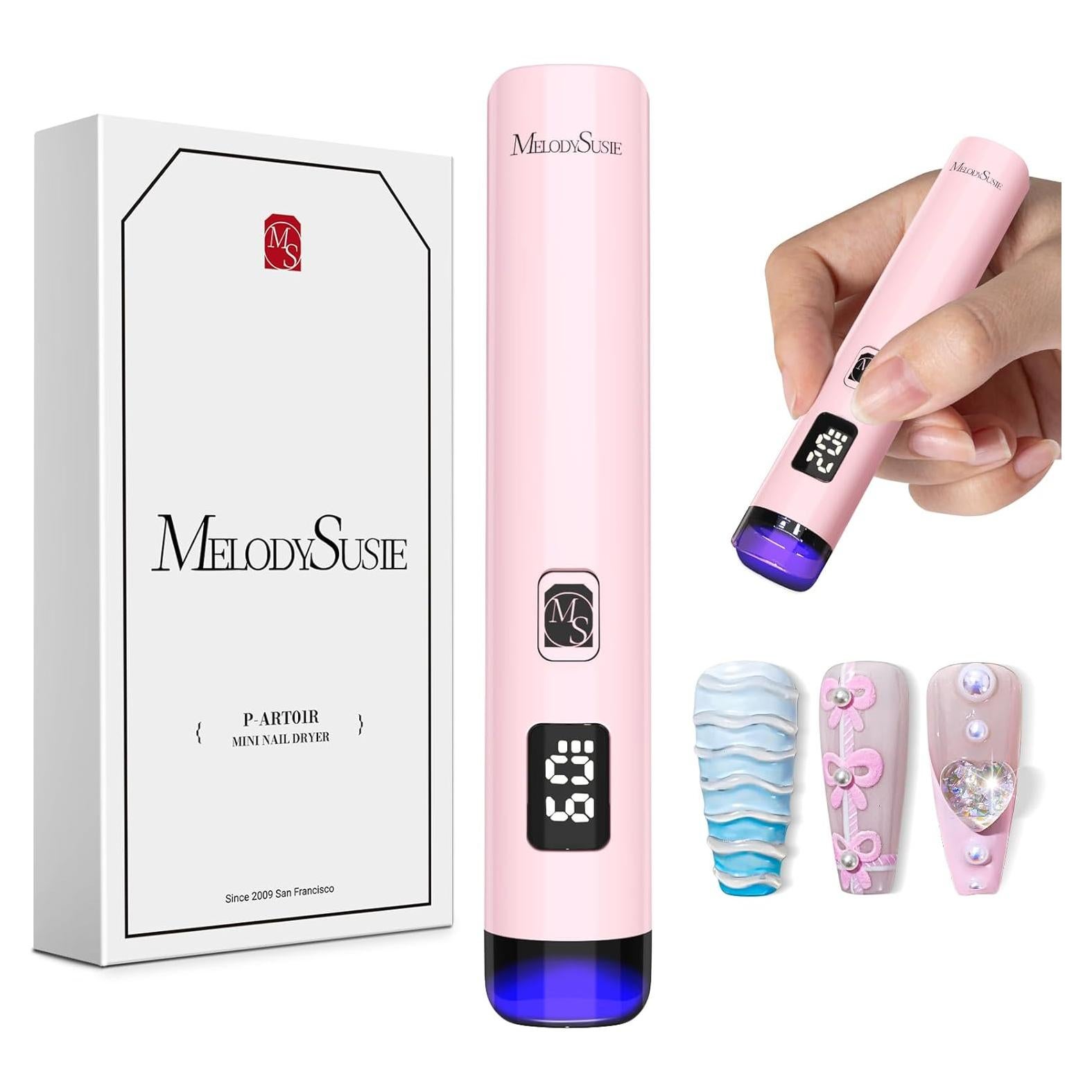Lámpara UV Portátil MelodySusie ART01R Rosa Recargable 450mAh