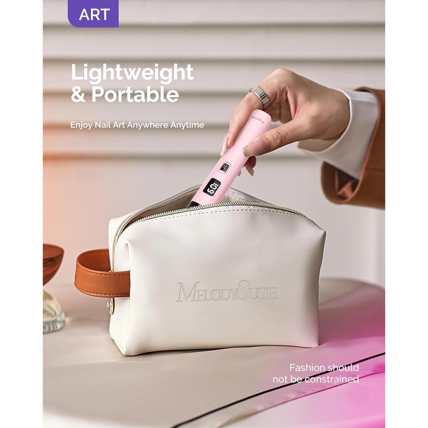 Lámpara UV Portátil MelodySusie ART01R Rosa Recargable 450mAh
