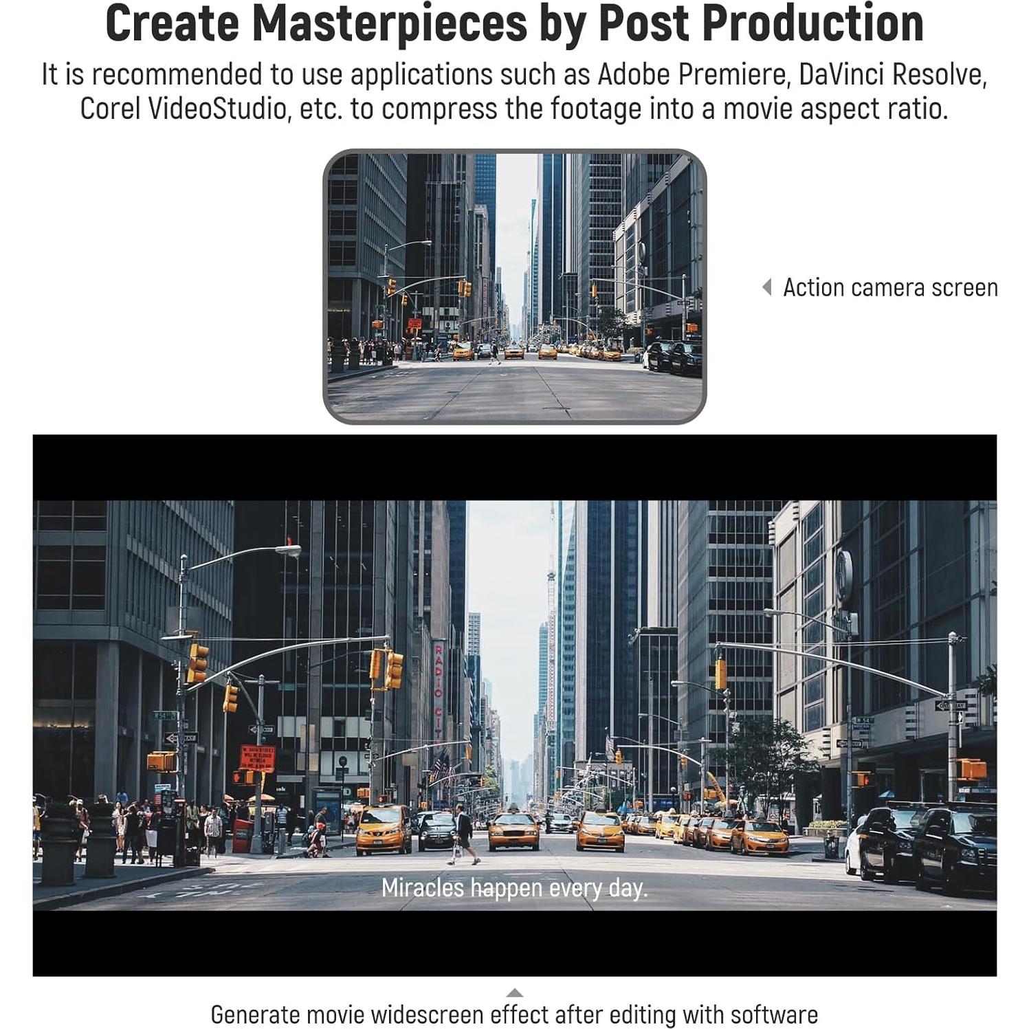 NEEWER 1.2X Anamorphic Lens Compatible with Gopro Hero 12 11 10 9 Black, Widescreen Cinematic Effect with Blue Flare, Anti Reflection Multi Coated HD Optical Lens, LS-56