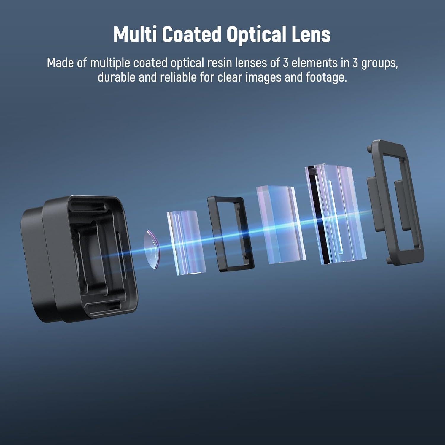 NEEWER 1.2X Anamorphic Lens Compatible with Gopro Hero 12 11 10 9 Black, Widescreen Cinematic Effect with Blue Flare, Anti Reflection Multi Coated HD Optical Lens, LS-56