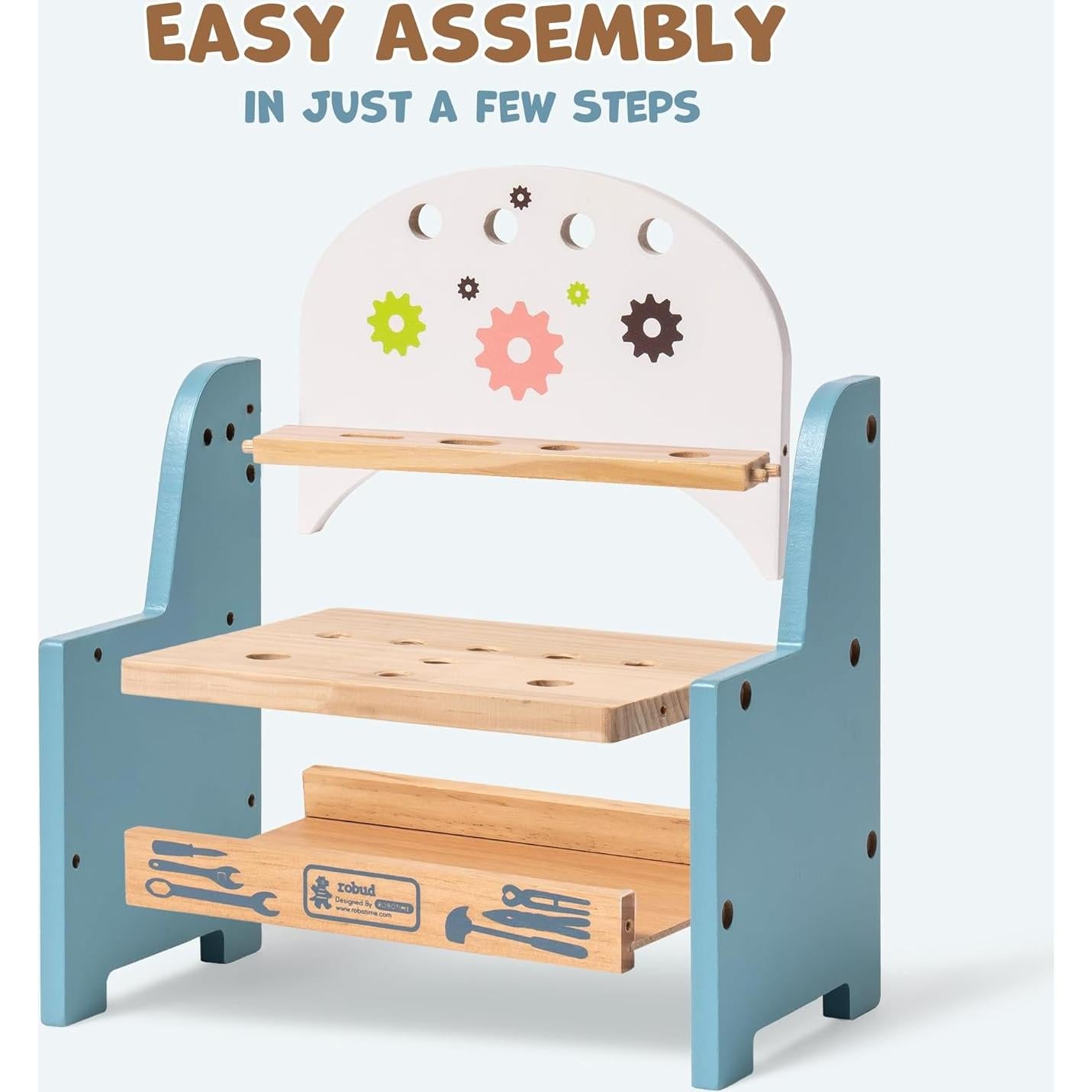 Banco de Trabajo de Madera ROBUD para Niños 3-5 Años