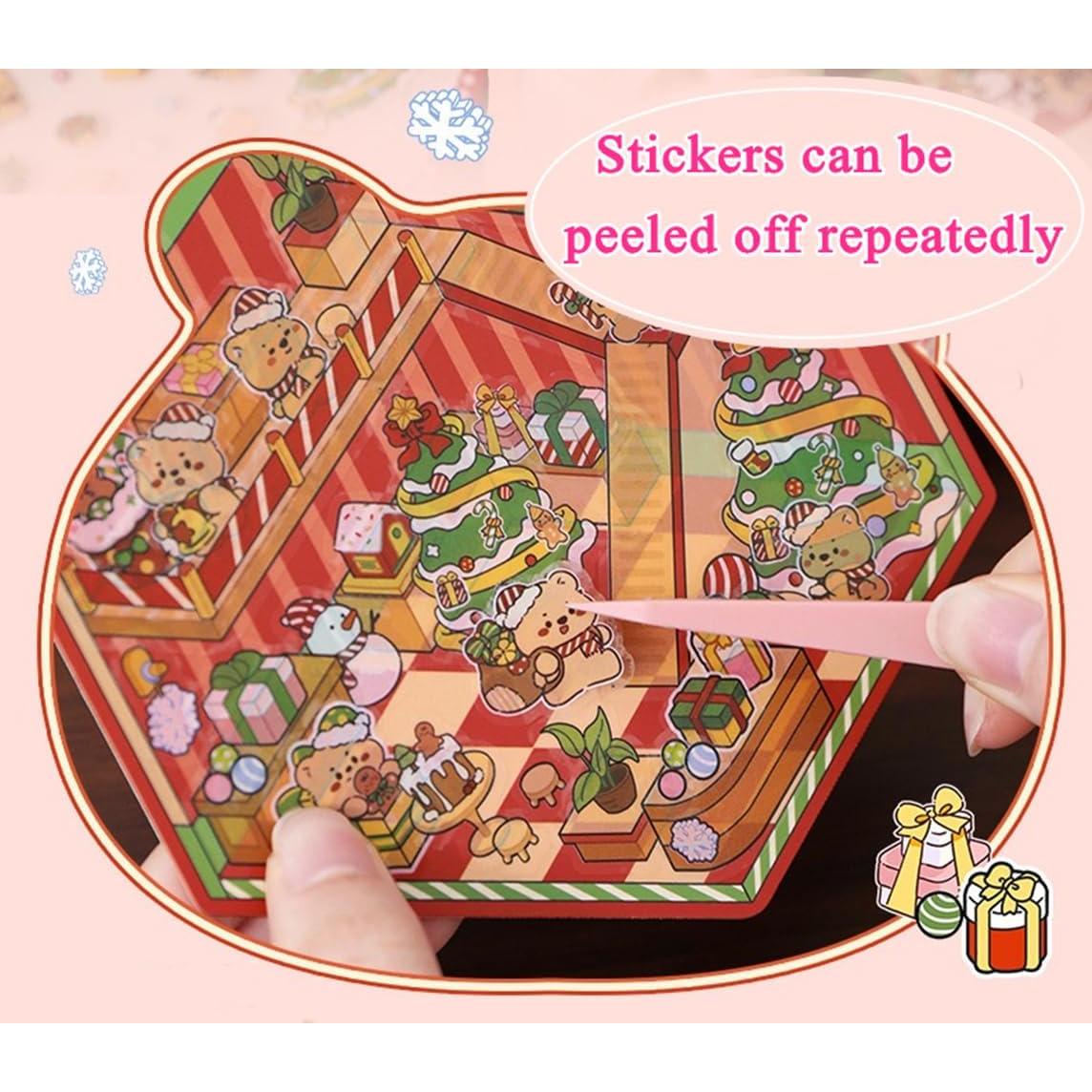 Set de Stickers 3D Reutilizables Wnqou - Escenas Navideñas