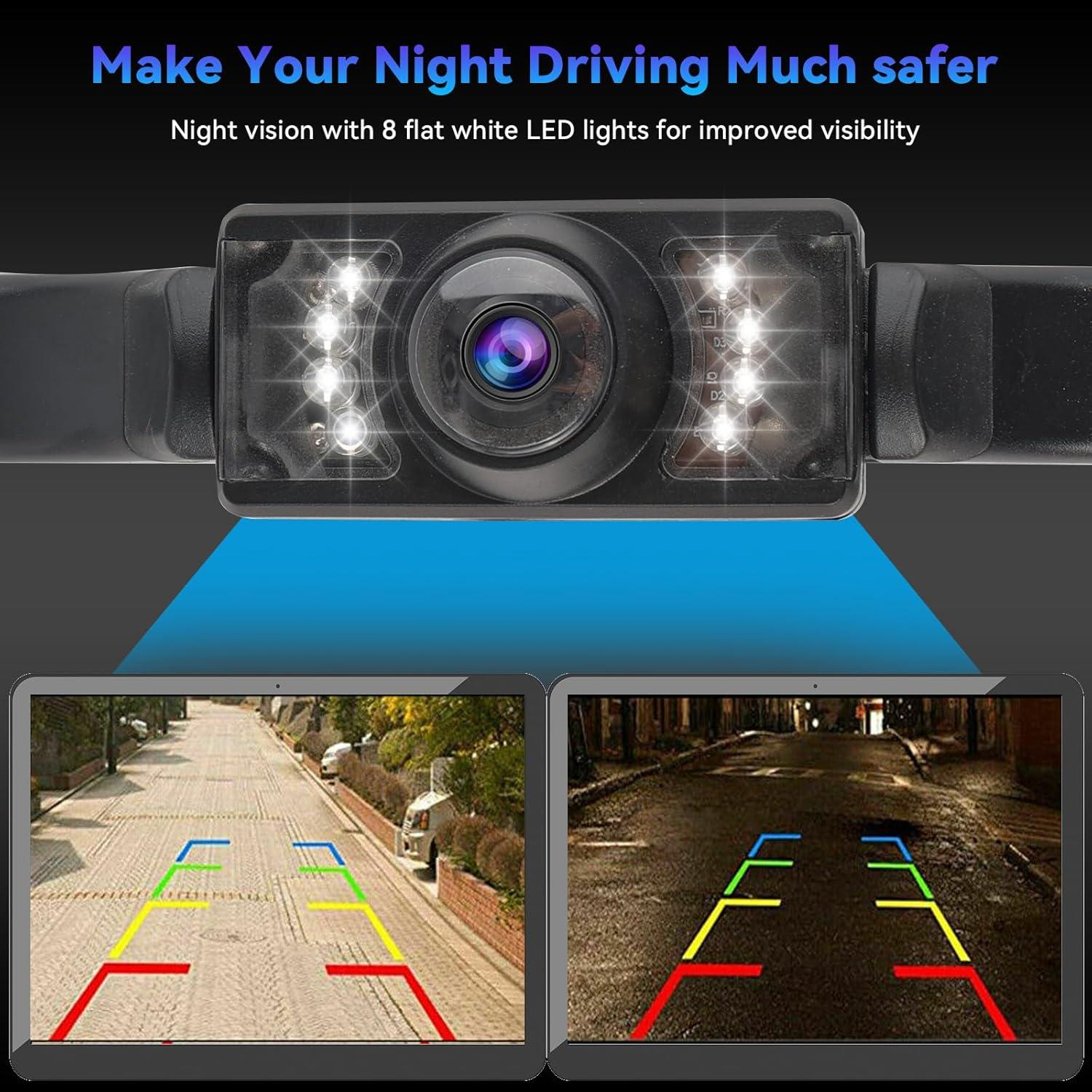 Cámara de Respaldo AUTOXBERT 170° Impermeable HD con 8 LED