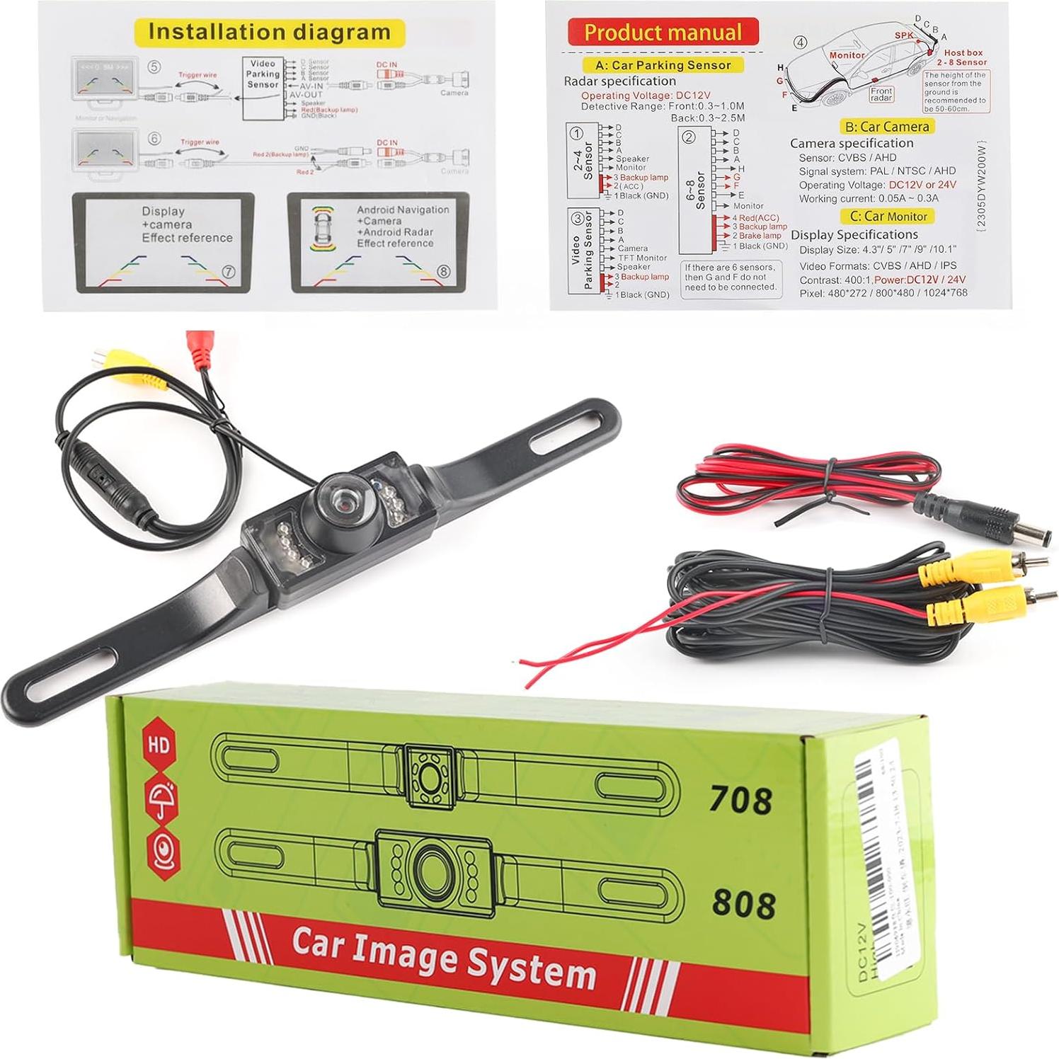 Cámara de Respaldo AUTOXBERT 170° Impermeable HD con 8 LED