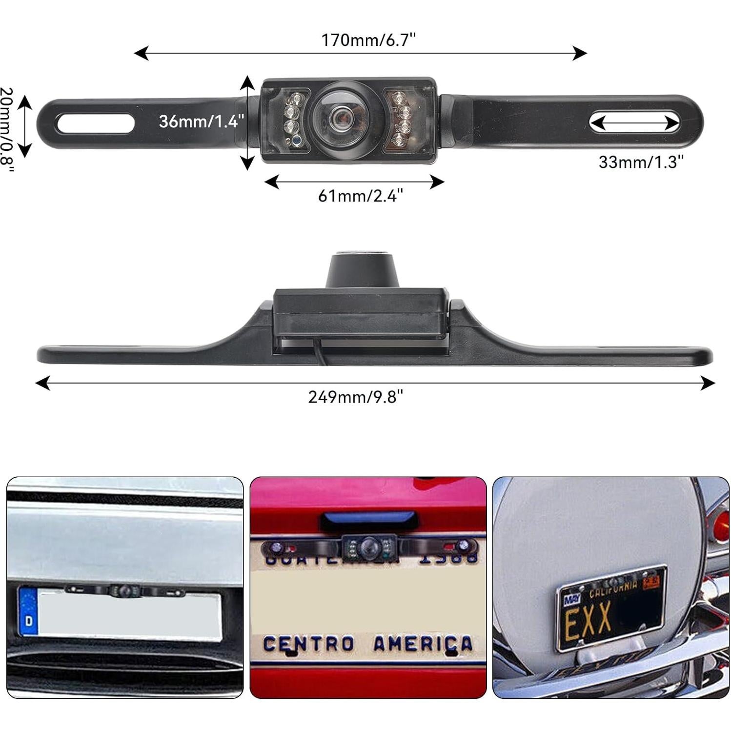 Cámara de Respaldo AUTOXBERT 170° Impermeable HD con 8 LED