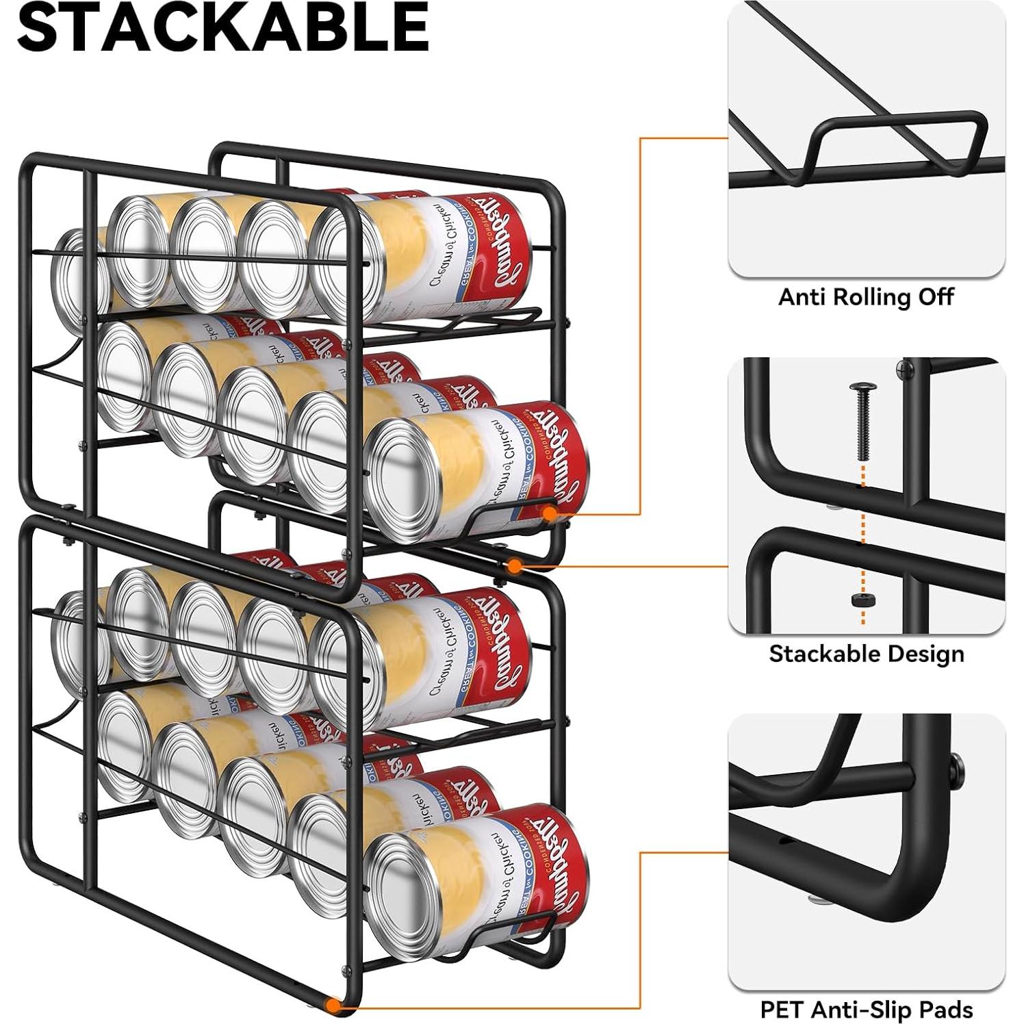 Soporte Organizador para Latas MOOACE 4 Paquete Negro