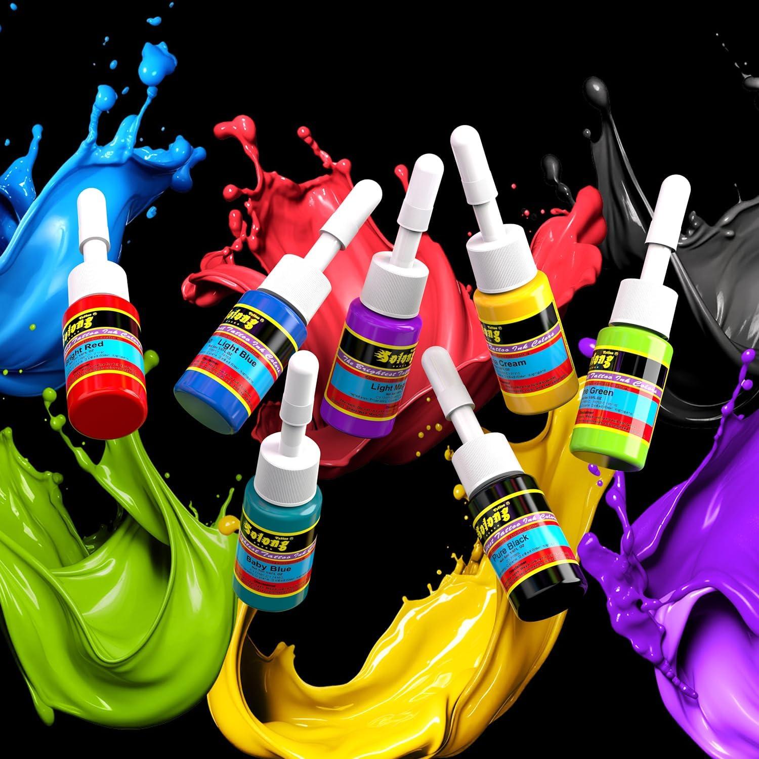 Juego de Tintas para Tatuajes Solong 54 Colores 5ml