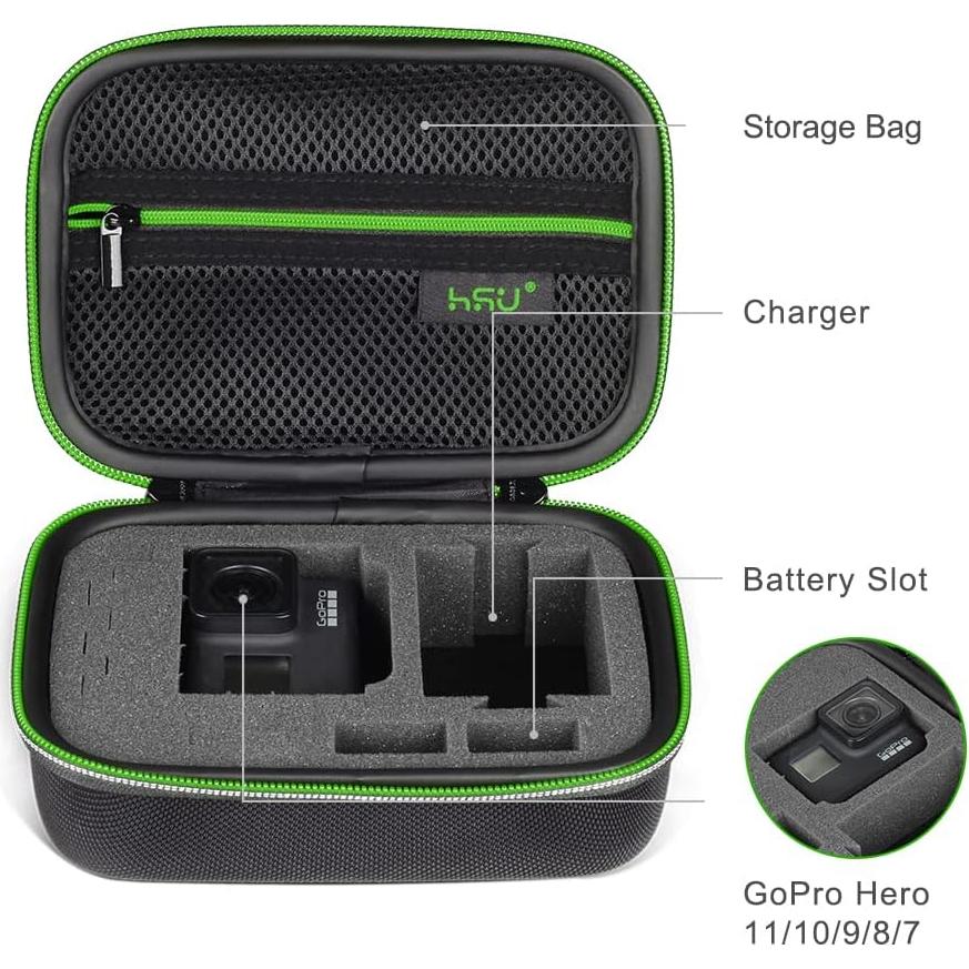 Funda de Transporte HSU para GoPro Hero 12/11/10/9/8/7/6/5 - Compacta y Protectora