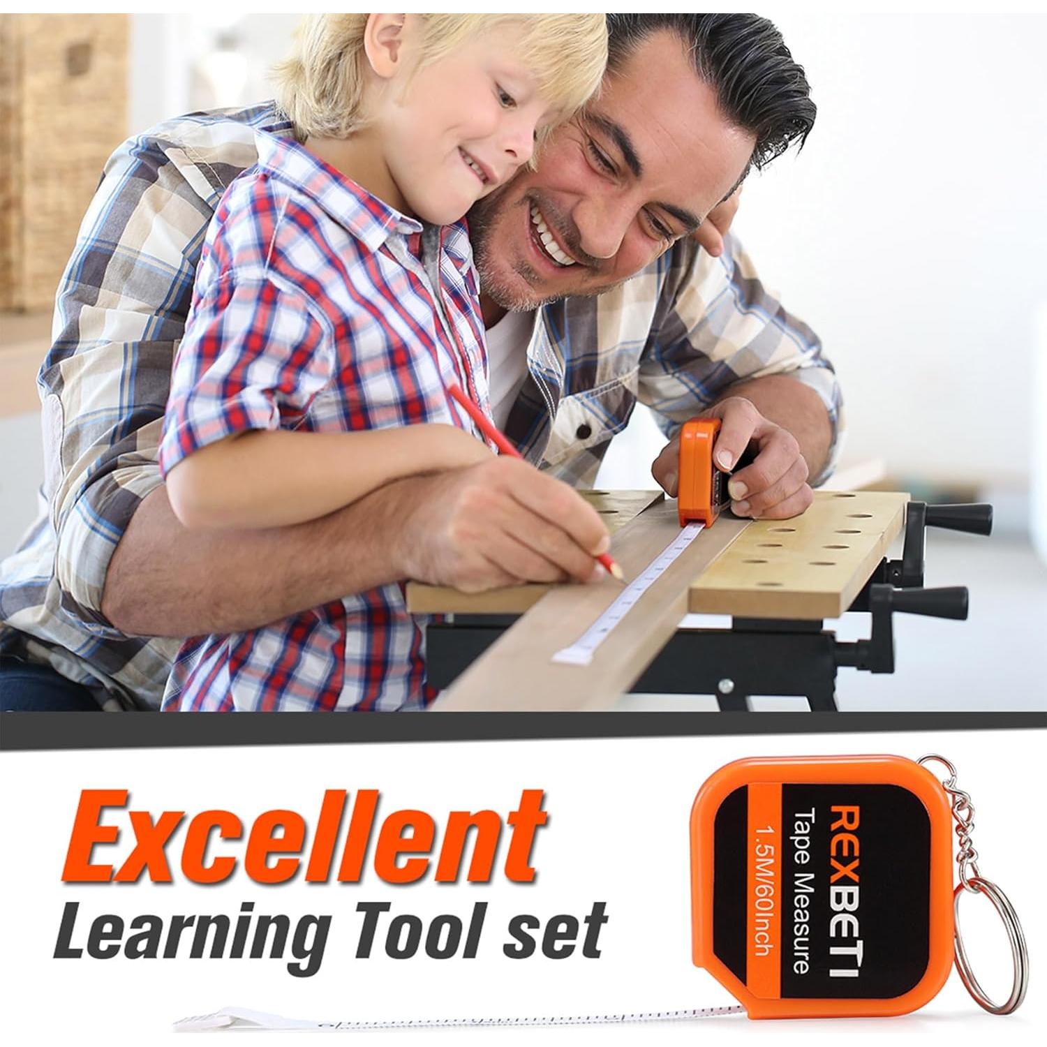 Juego de herramientas REXBETI para niños con cinturón 17 piezas