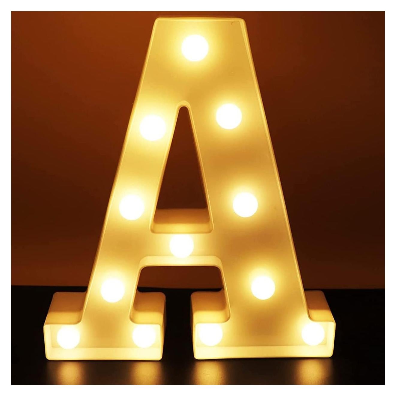 Letras LED AUSAYE 22 cm Iluminadas para Decoración Hogar Fiesta