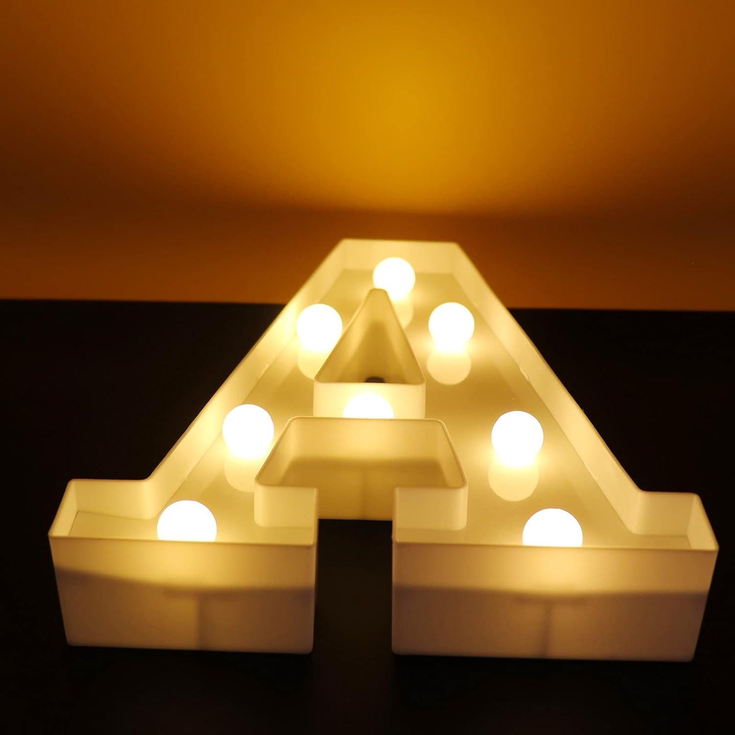 Letras LED AUSAYE 22 cm Iluminadas para Decoración Hogar Fiesta
