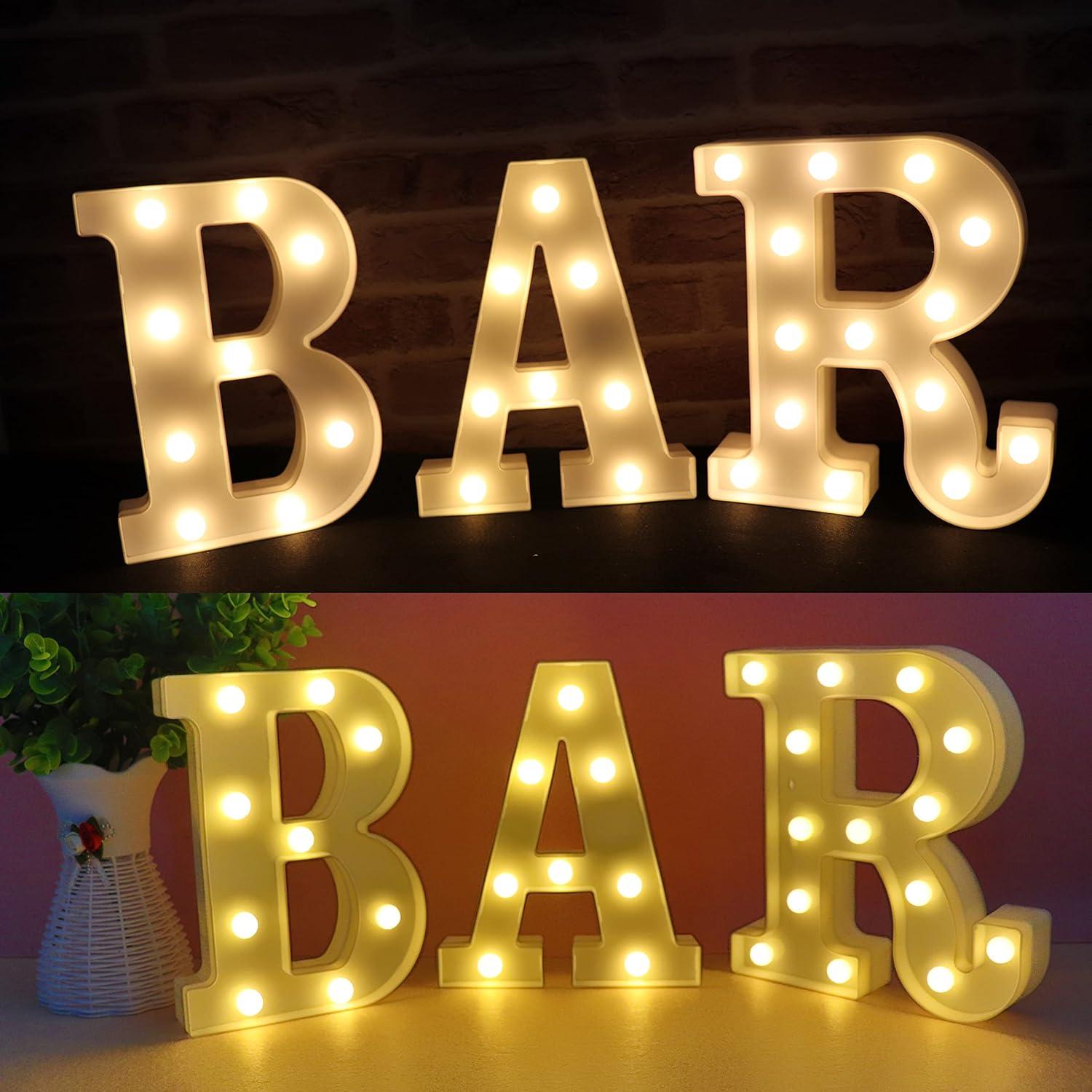 Letras LED AUSAYE 22 cm Iluminadas para Decoración Hogar Fiesta