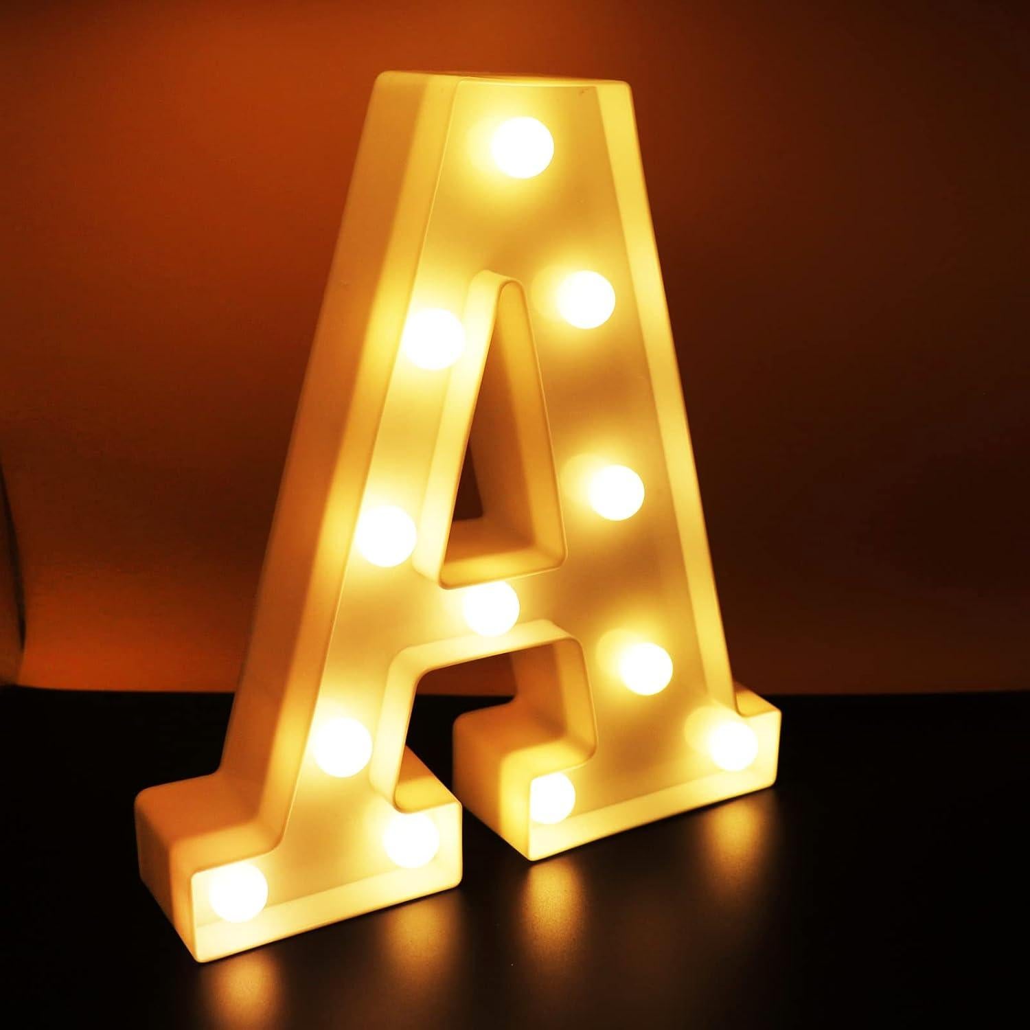 Letras LED AUSAYE 22 cm Iluminadas para Decoración Hogar Fiesta