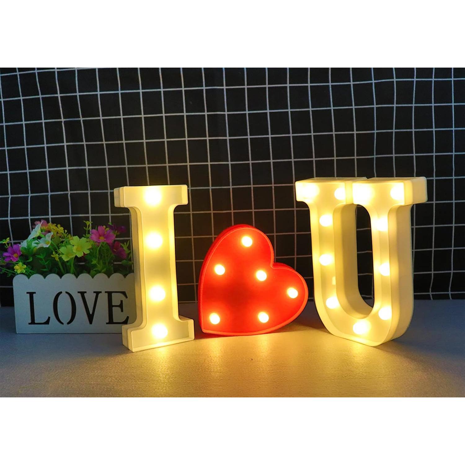 Letras LED AUSAYE 22 cm Iluminadas para Decoración Hogar Fiesta