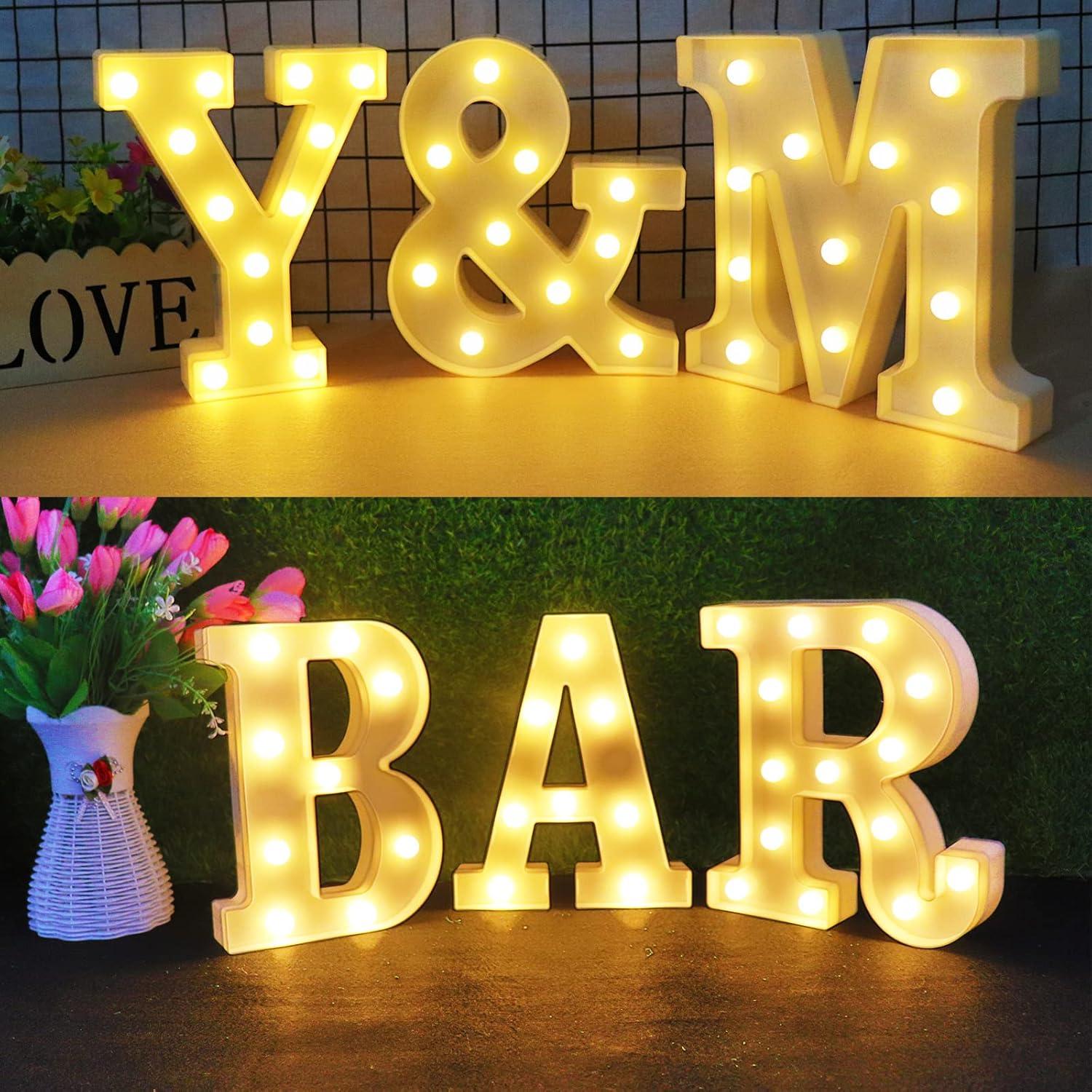 Letras LED AUSAYE 22 cm Iluminadas para Decoración Hogar Fiesta