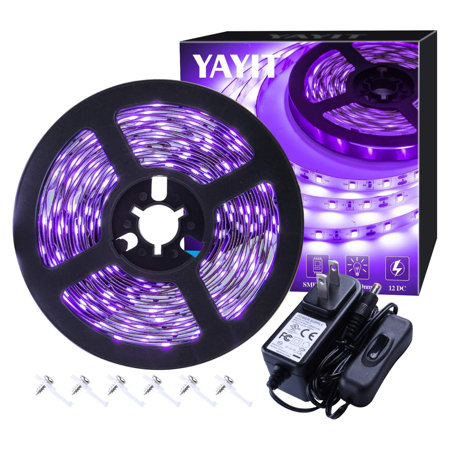 Tira de luz negra LED 6m 360 LEDs 12V YYT para decoración