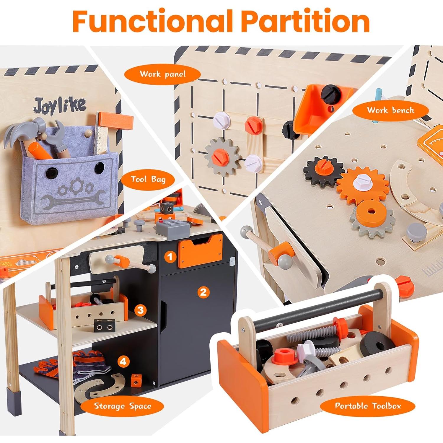 Juego de Herramientas de Madera Joylike para Niños 3-8 Años