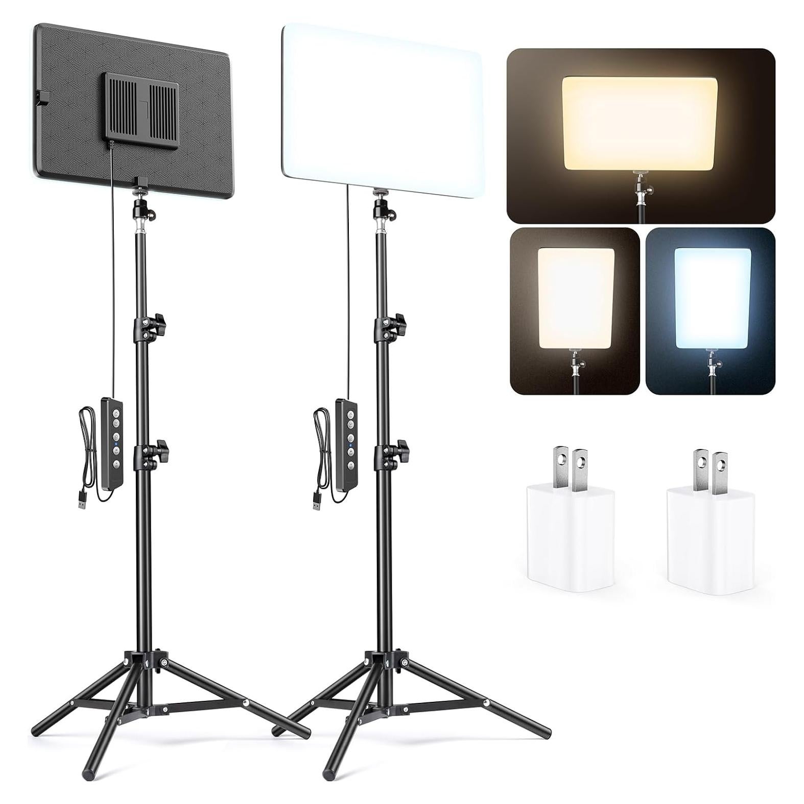 Kit de Luz LED para Video Scrhot con Trípode 132cm USB