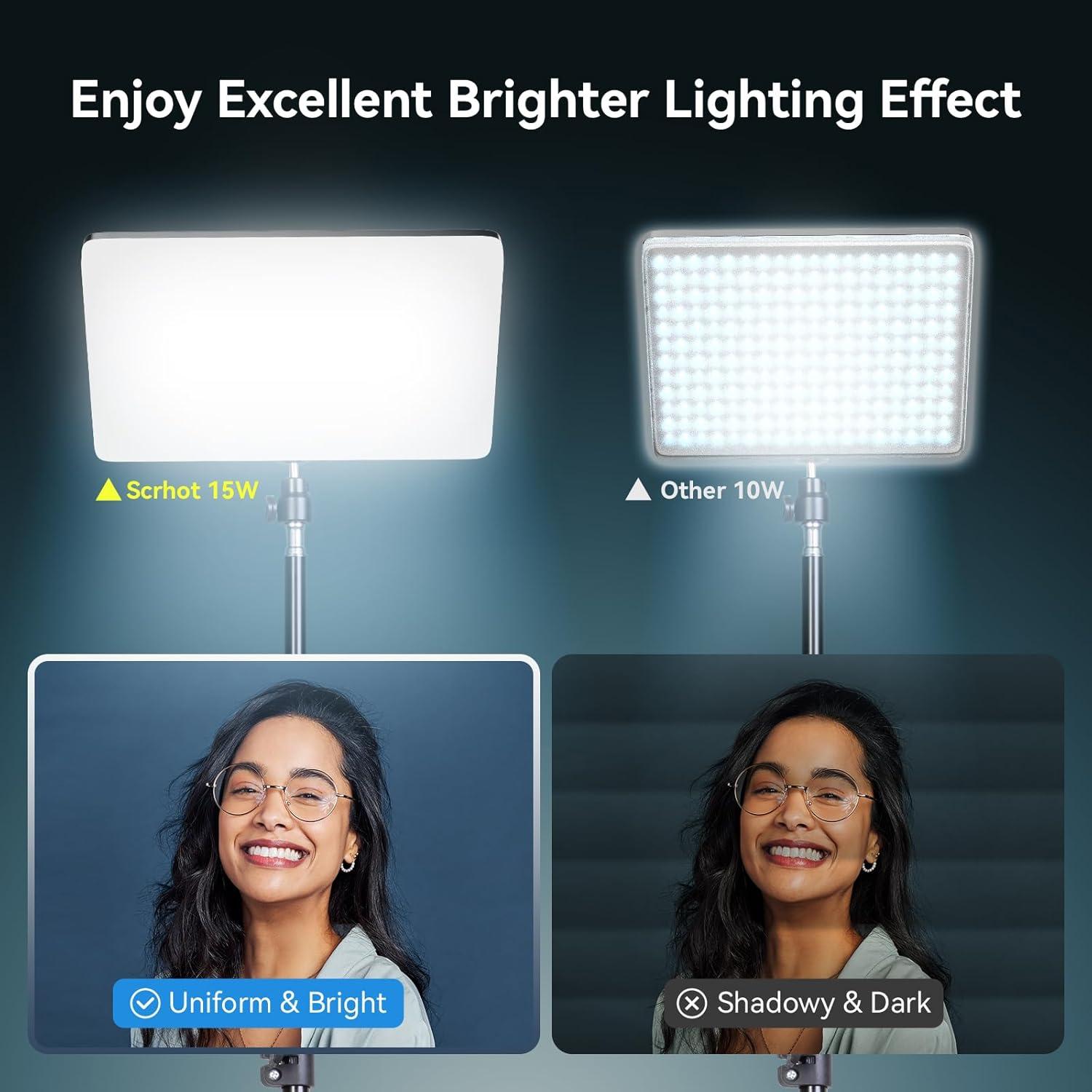 Kit de Luz LED para Video Scrhot con Trípode 132cm USB