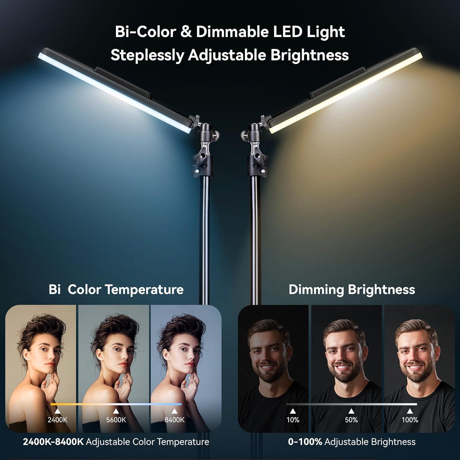 Kit de Luz LED para Video Scrhot con Trípode 132cm USB