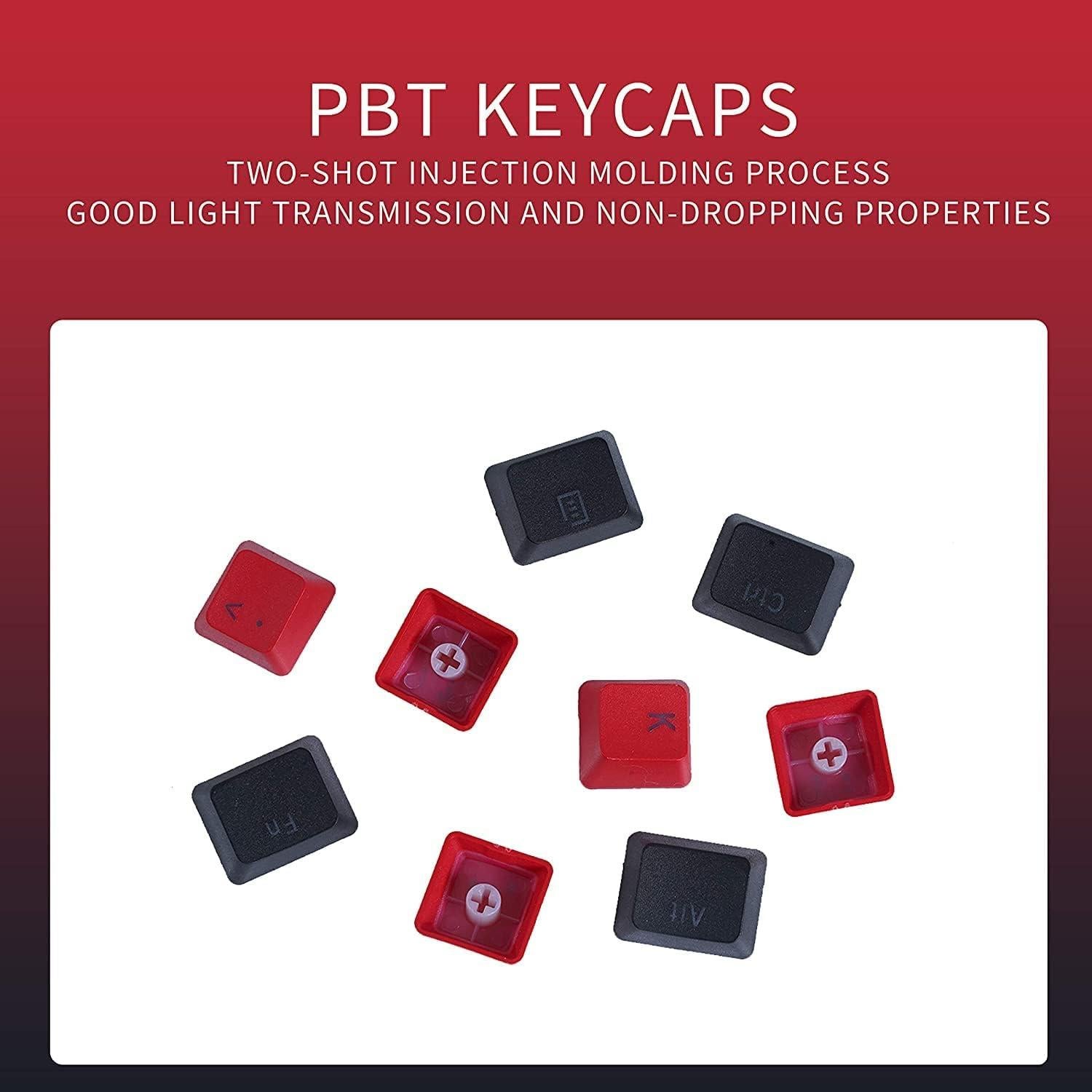 Teclas PBT 60% IOAOI para Teclados Mecánicos Cherry MX - Rojo Negro