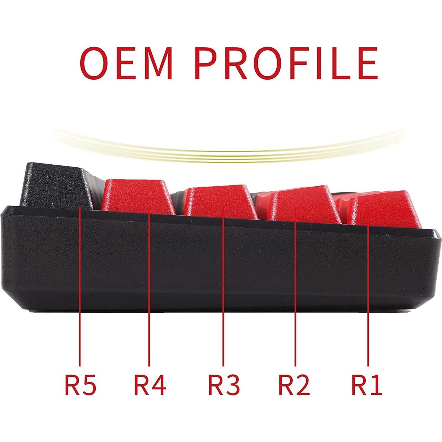 Teclas PBT 60% IOAOI para Teclados Mecánicos Cherry MX - Rojo Negro