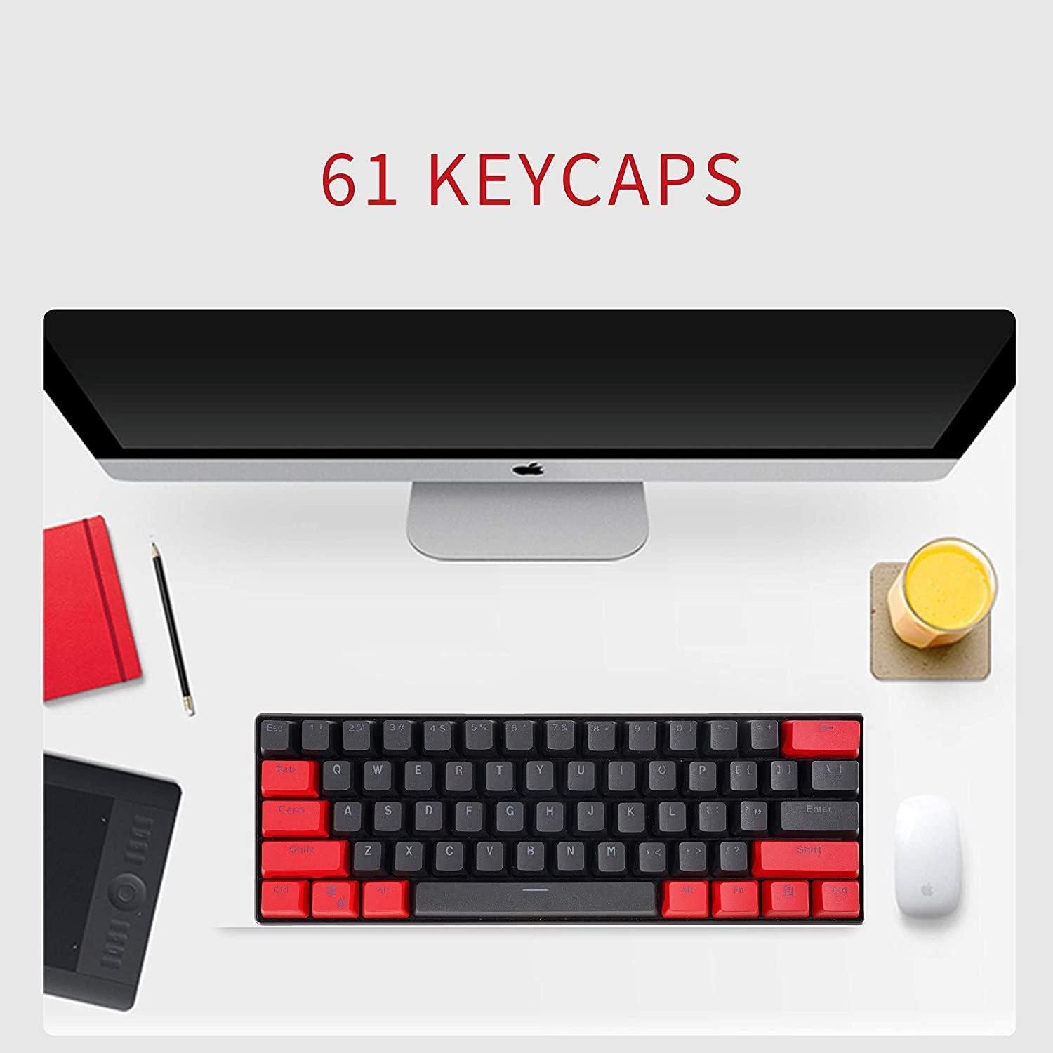 Teclas PBT 60% IOAOI para Teclados Mecánicos Cherry MX - Rojo Negro